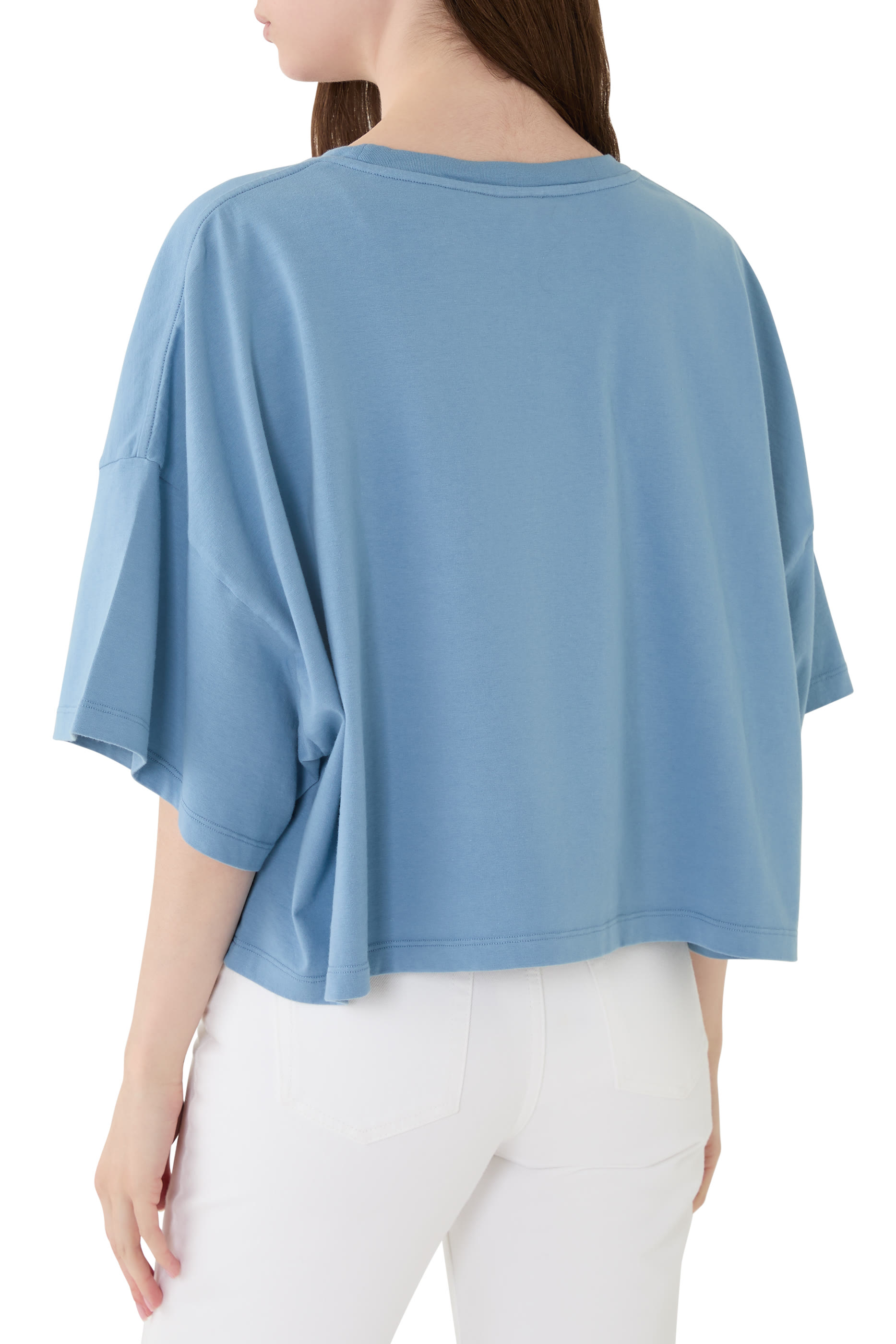 Cropped Boxy Logo T-Shirt in Cotton Jersey 