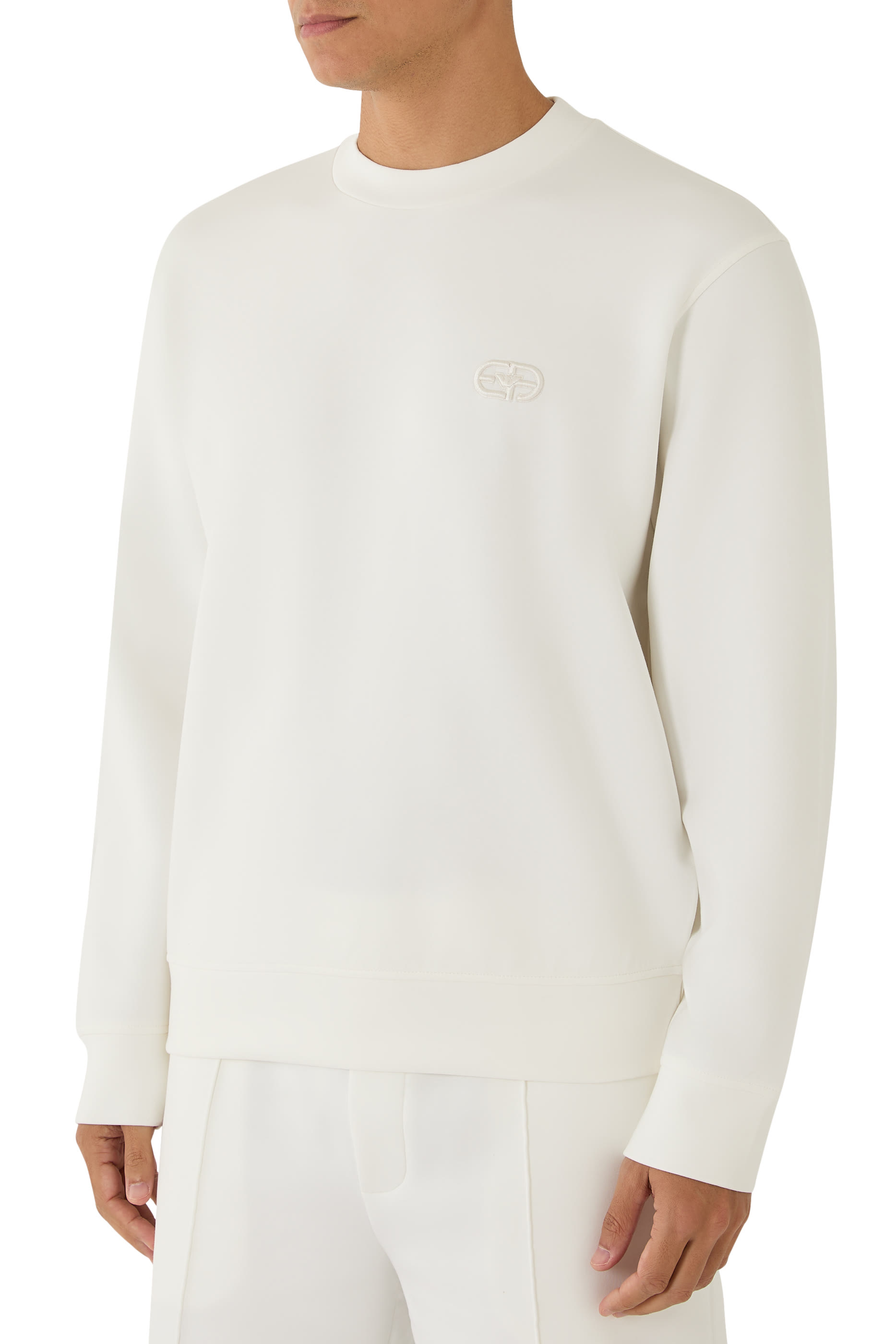 Embossed EA Logo Double-Jersey Sweatshirt