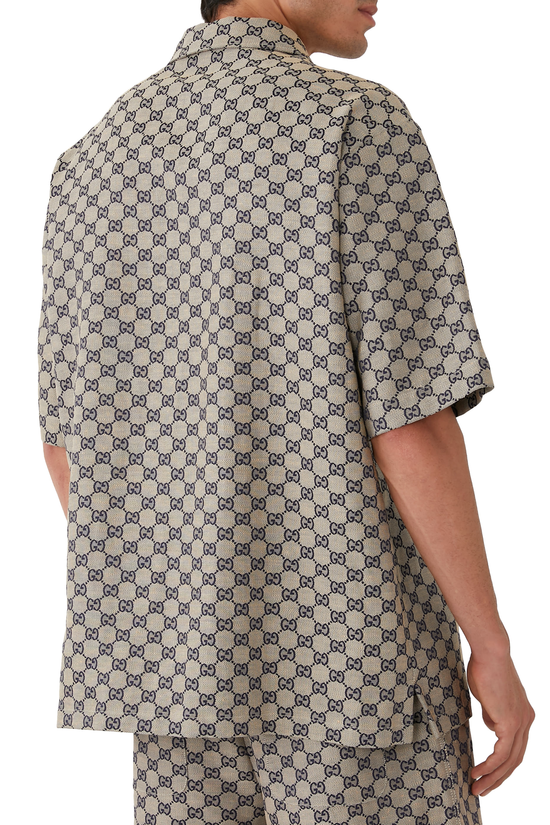 GG Linen Blend Canvas Shirt