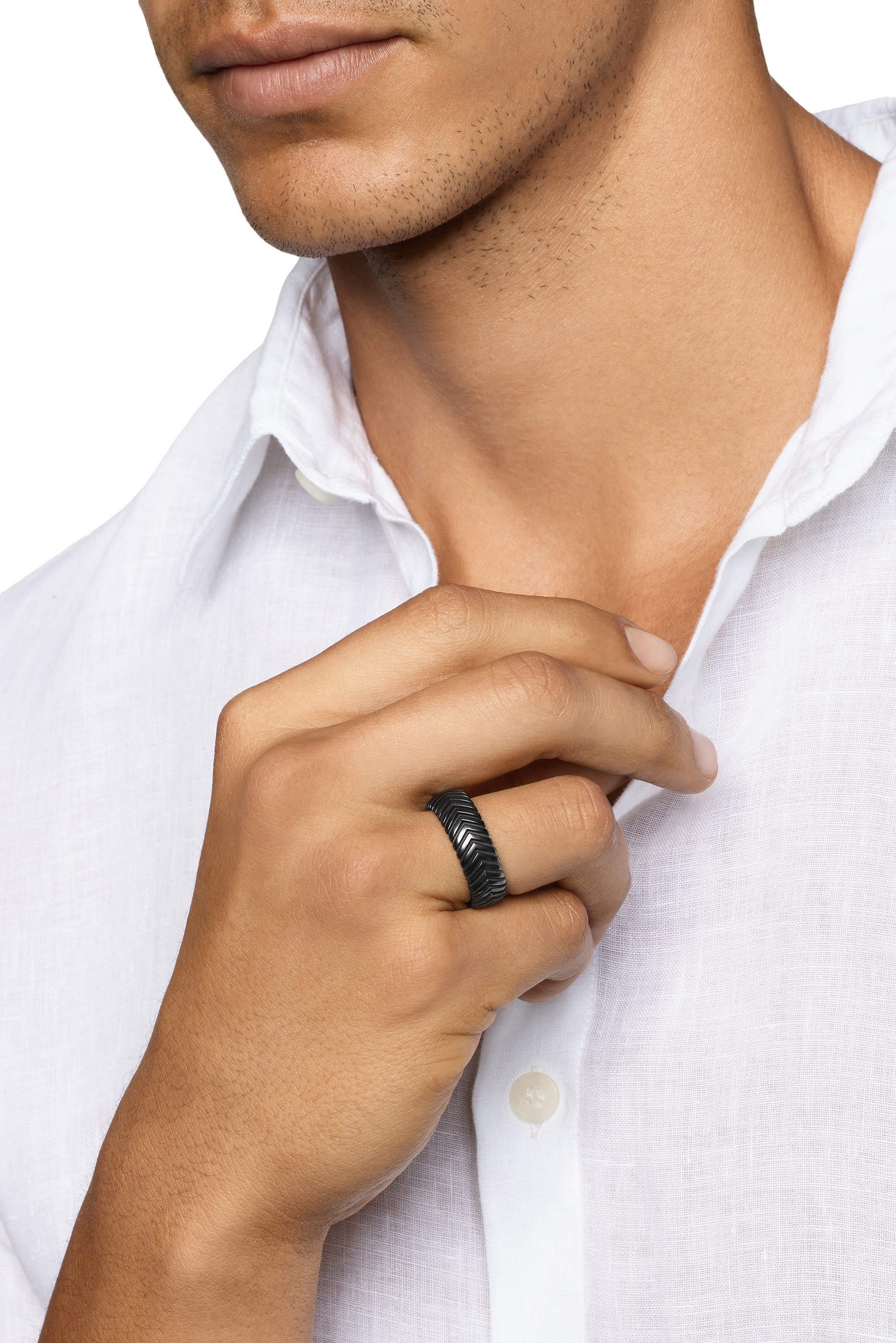 Chevron Ring, Titanium