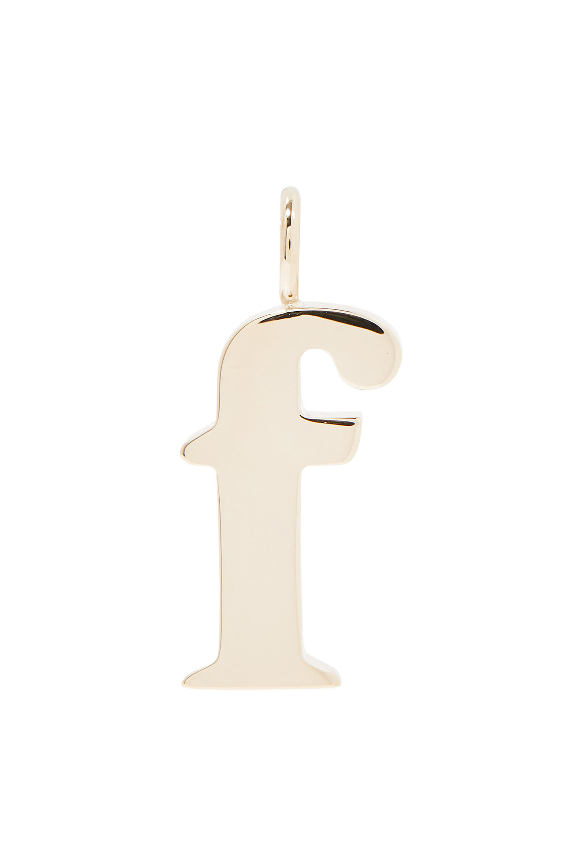 F Alphabet Charm, Brass