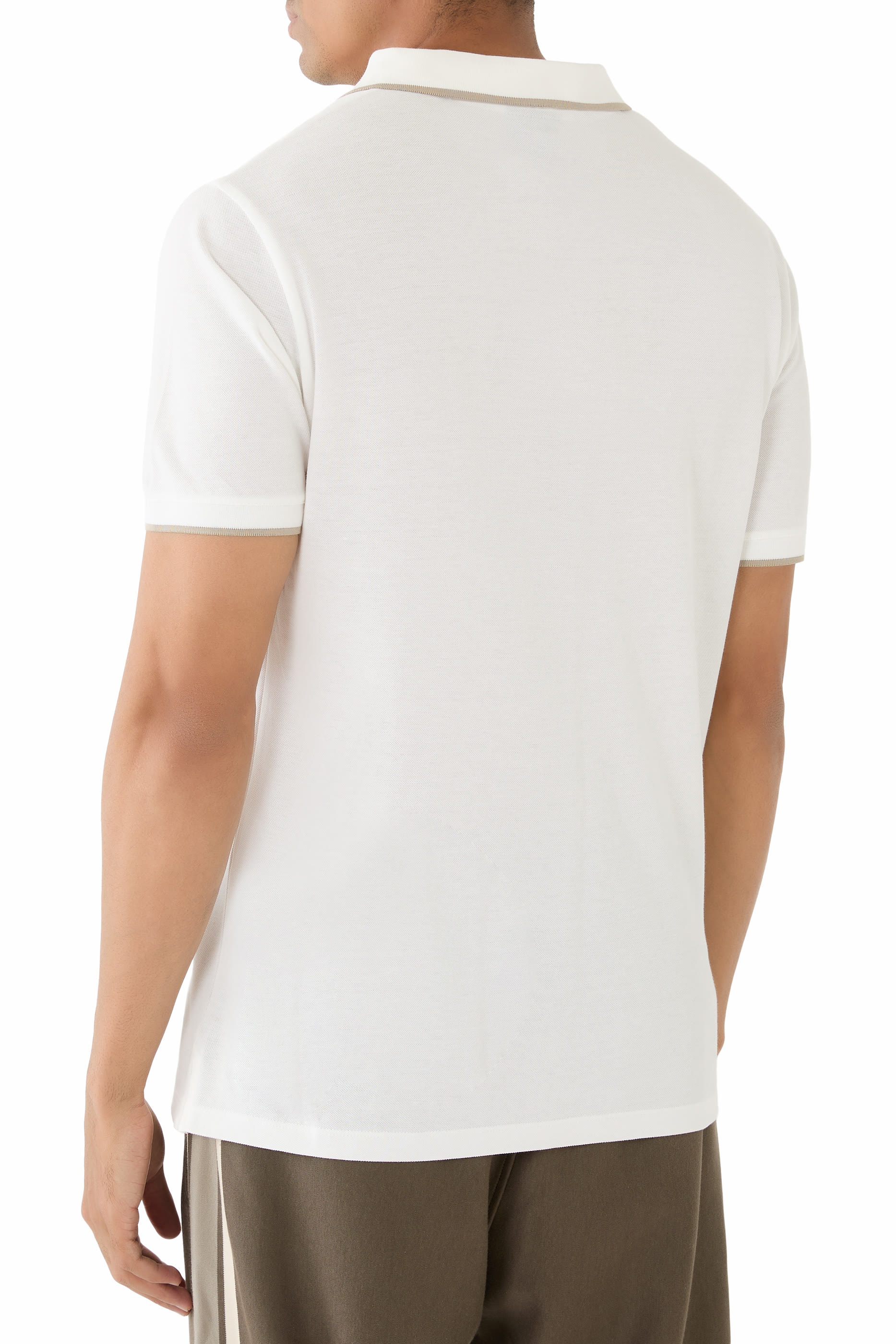 Micro Eagle Logo V-Neck Polo Shirt