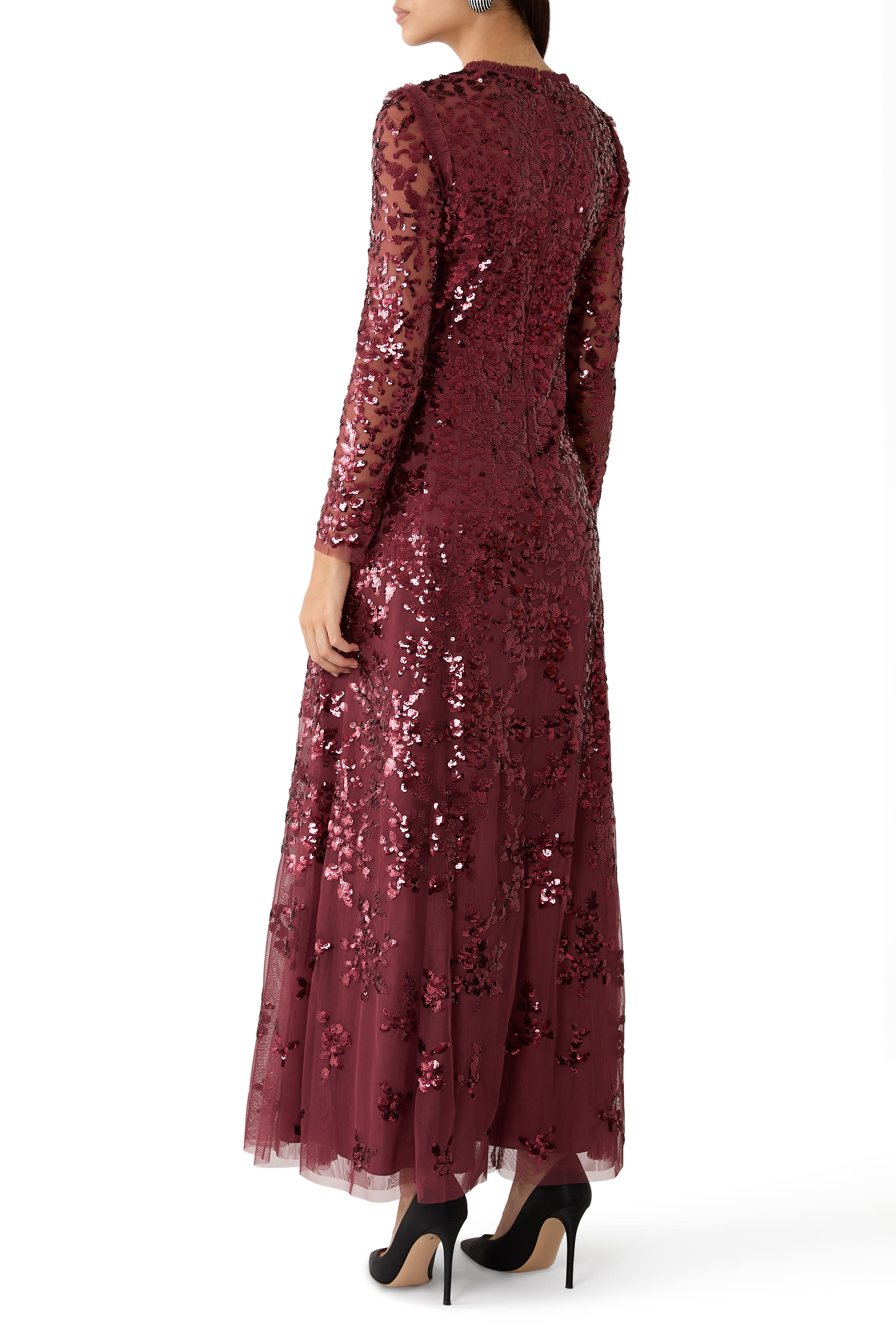 Rosanna Lattice Round Neck Gown