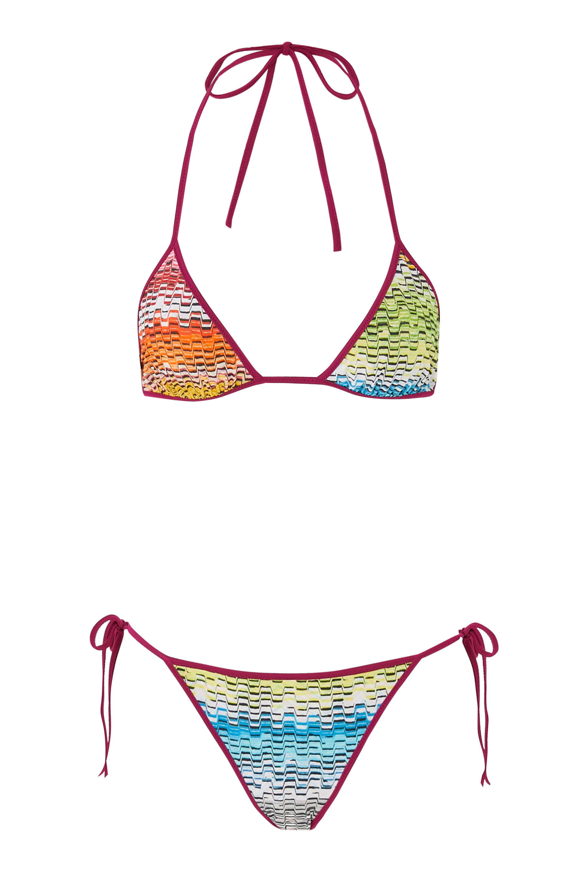 Mare Chevron Lycra Reversible Triangle Tie Bikini Set