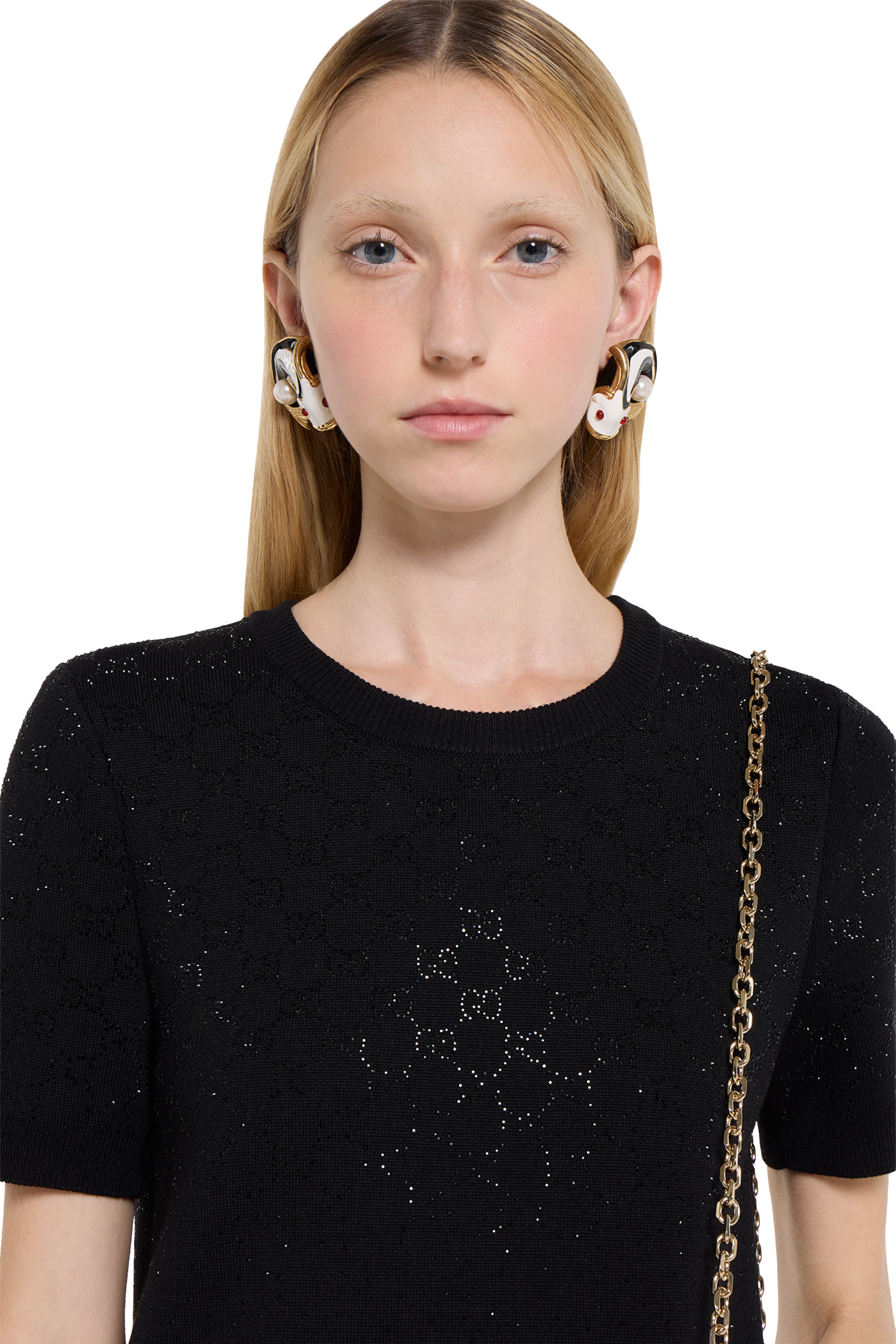 GG Crystals Fine Wool Dress