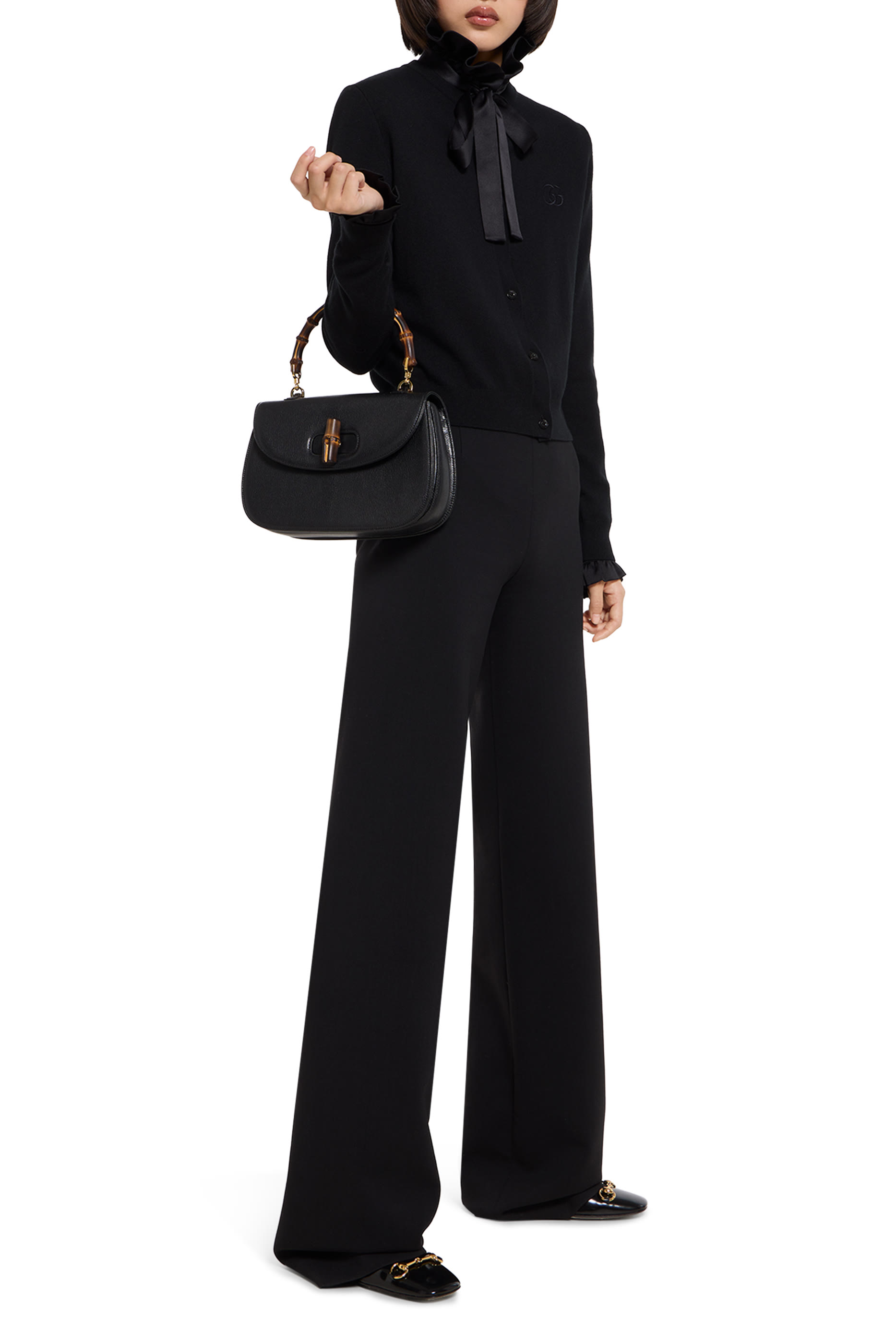 Knit Wool Cardigan with Embroidery 