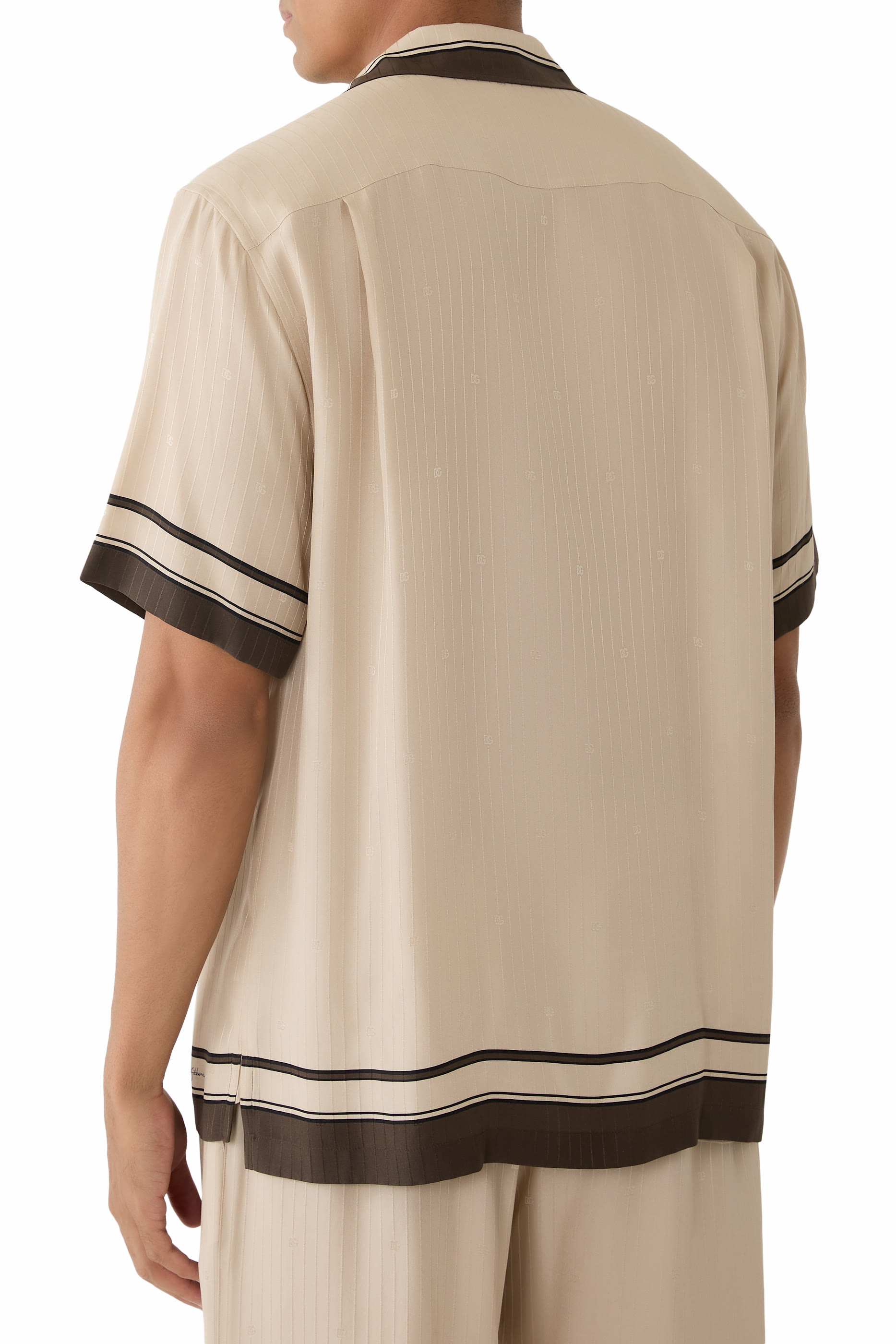 Logo-Print Striped Jacquard Martini Shirt