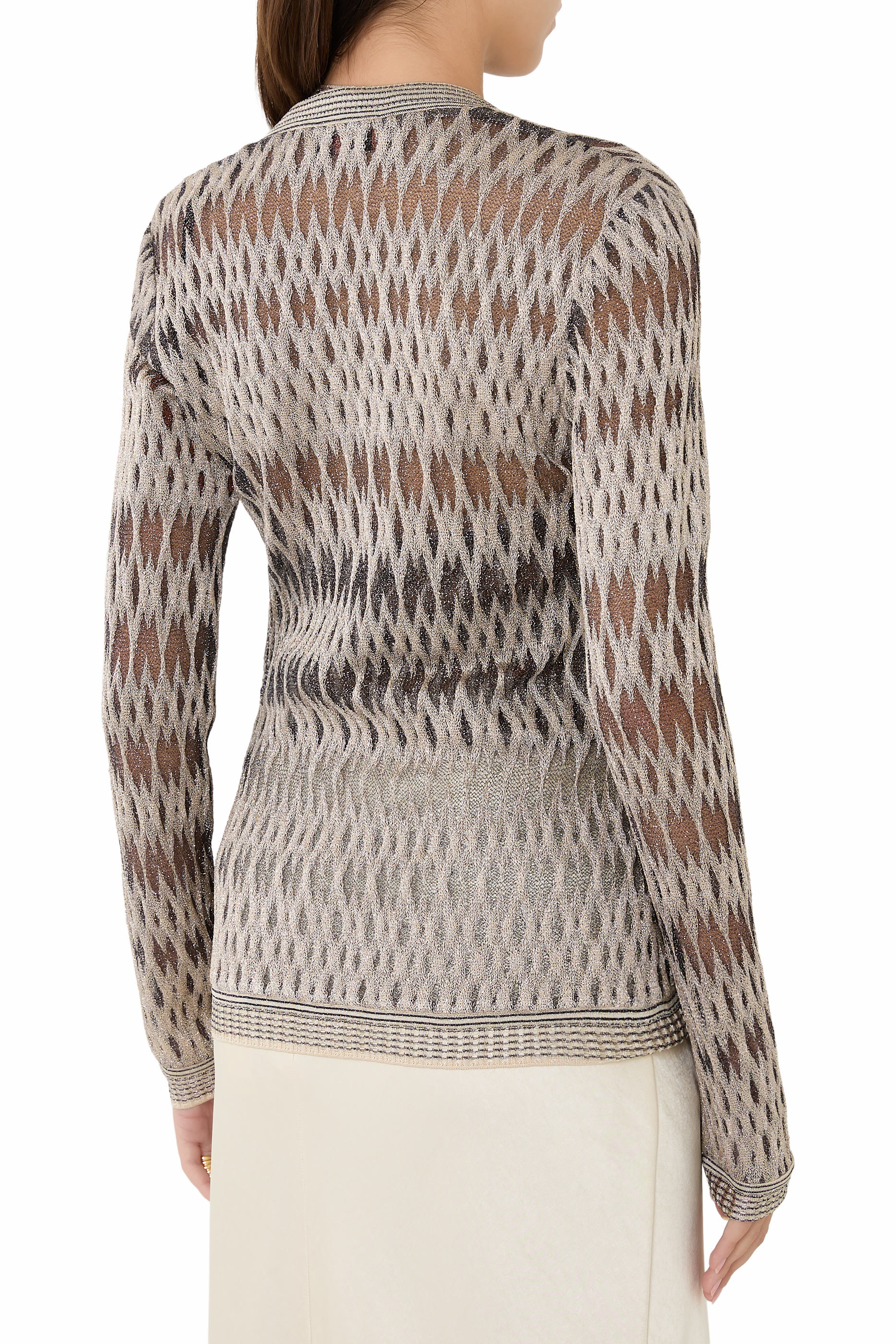 Zigzag Buttoned Cardigan