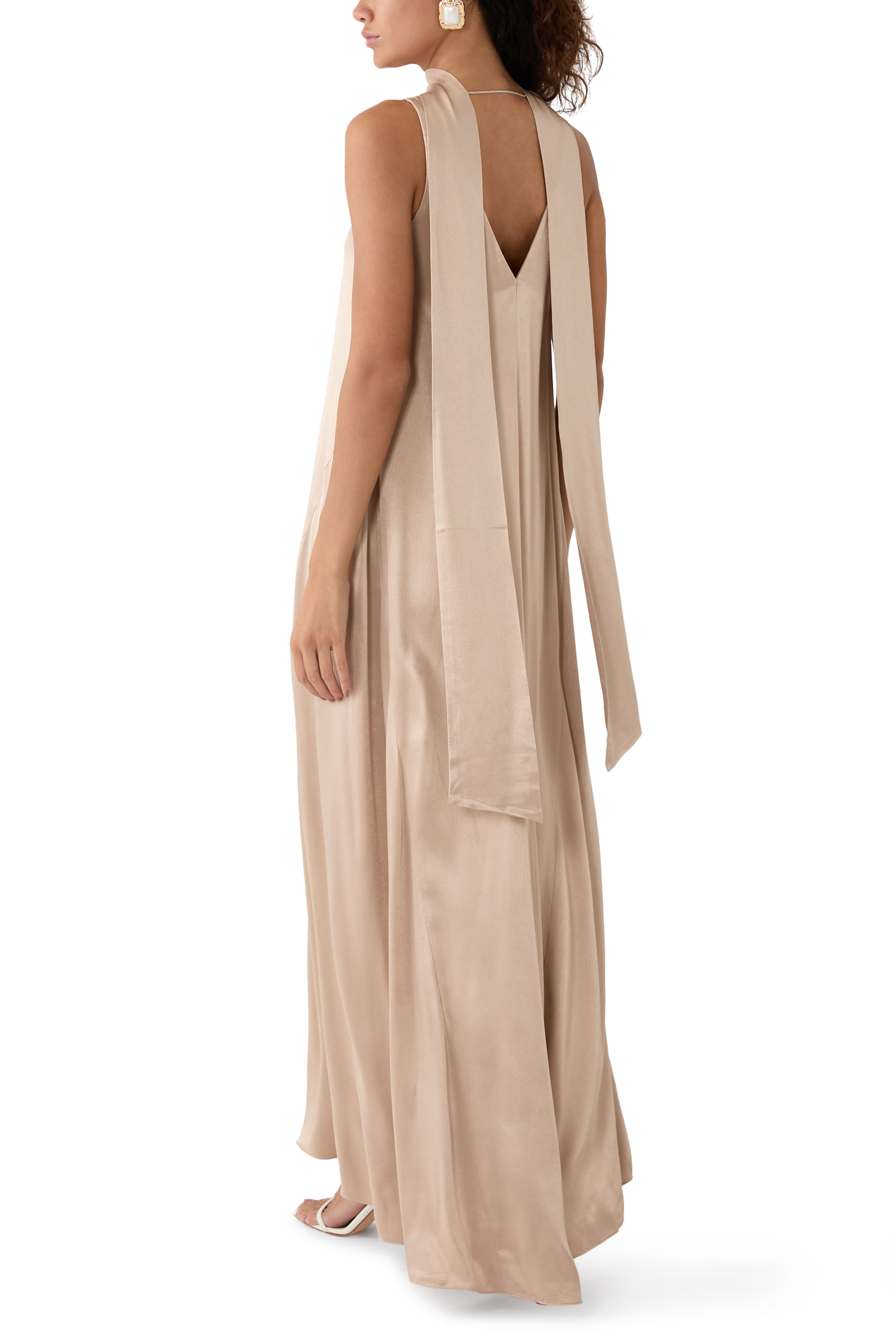 La Lune Scarf Panelled Maxi Dress