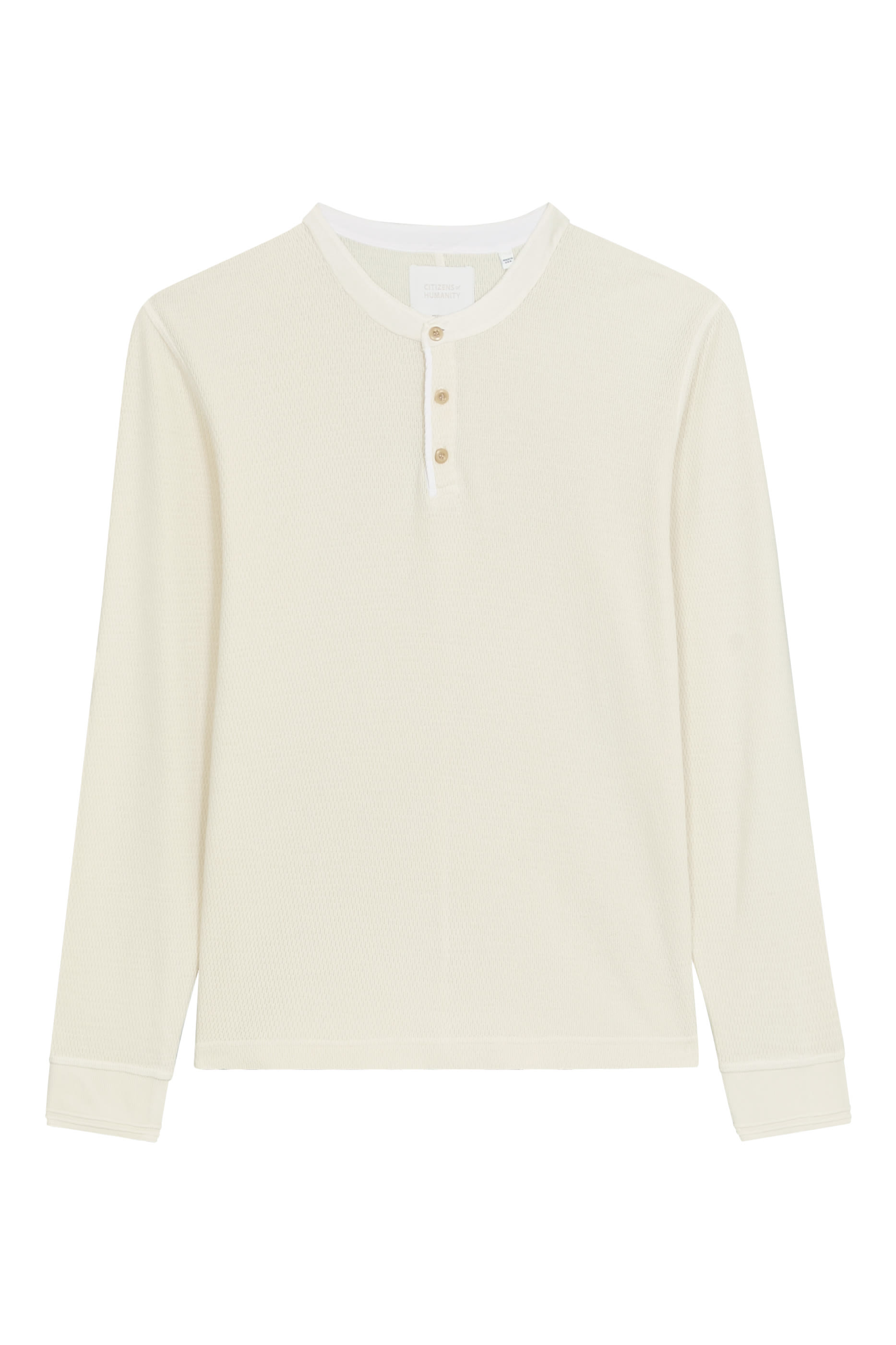 Waffle Three Button Henley