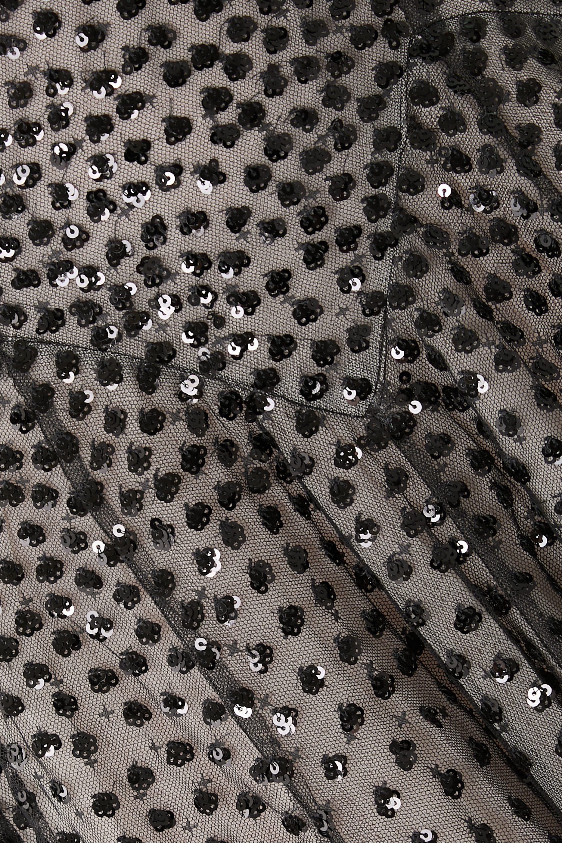 Sequin Cascade Round Neck Gown