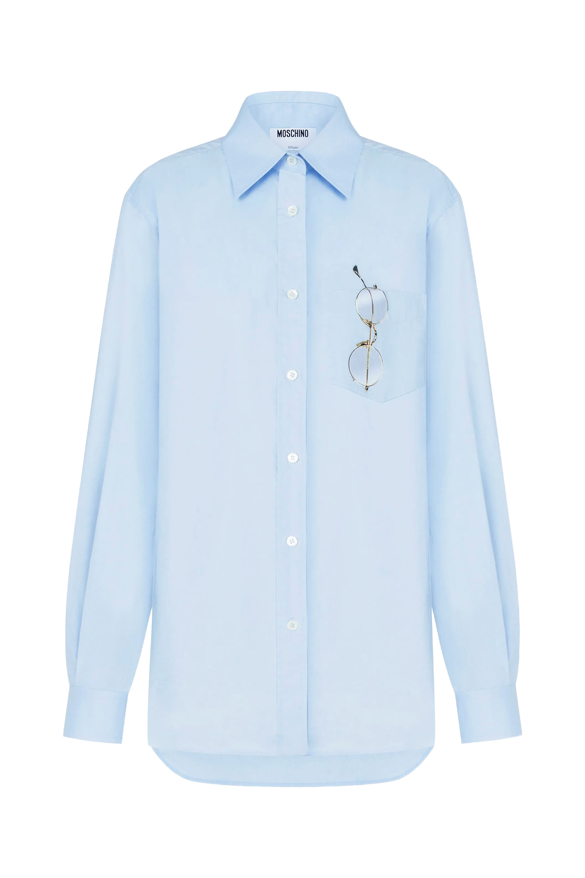  Printed Stretch Cotton Poplin Shirt