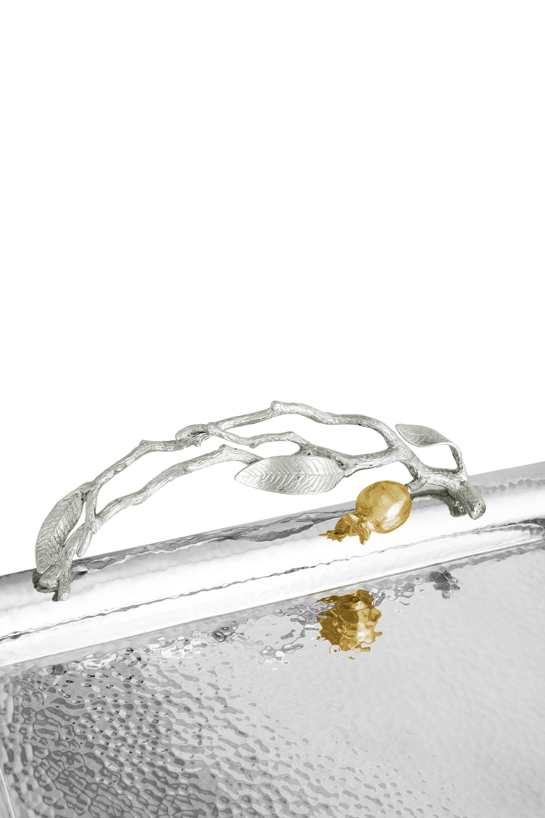 Pomegranate Silver & Gold Serving Tray