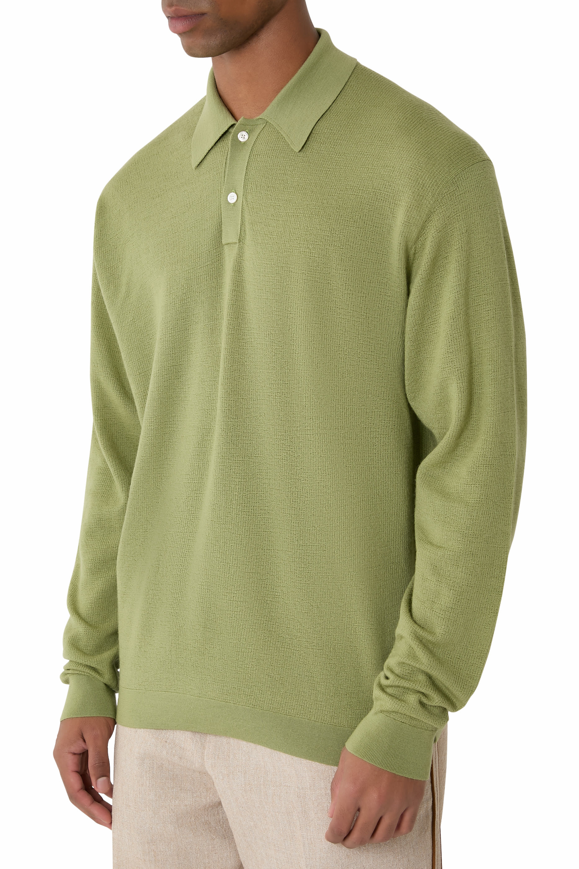 Button-Up Lightweight Knit Polo