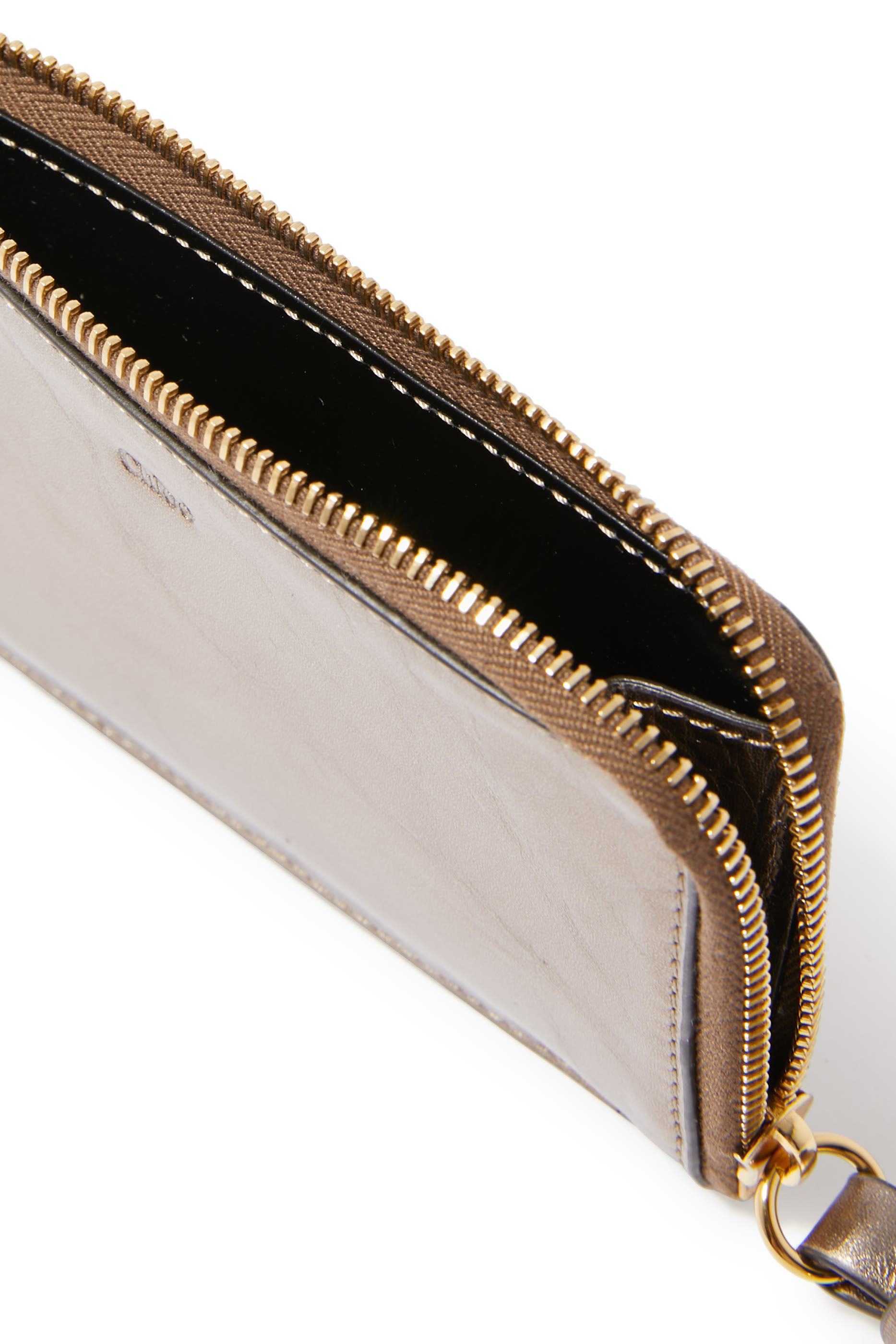 Alphabet Metallized Leather Purse