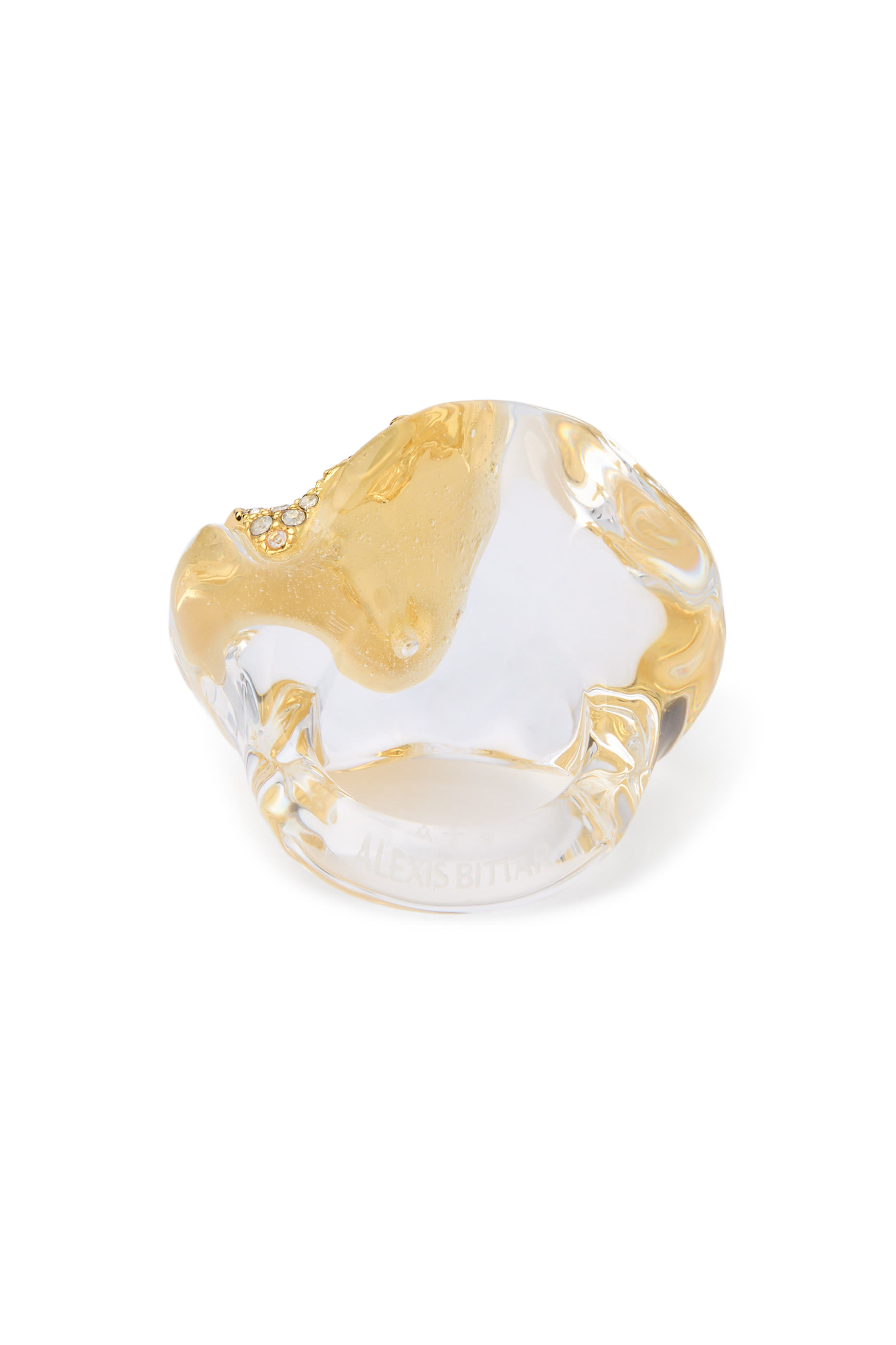 Liquid Lucite Crystal Pav&eacute; Geode Ring