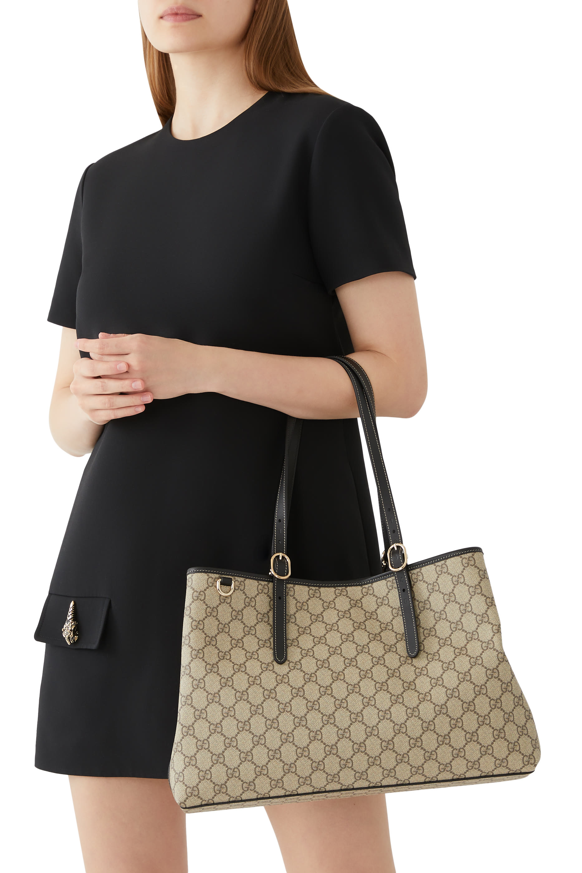 GG Emblem Medium Tote Bag 