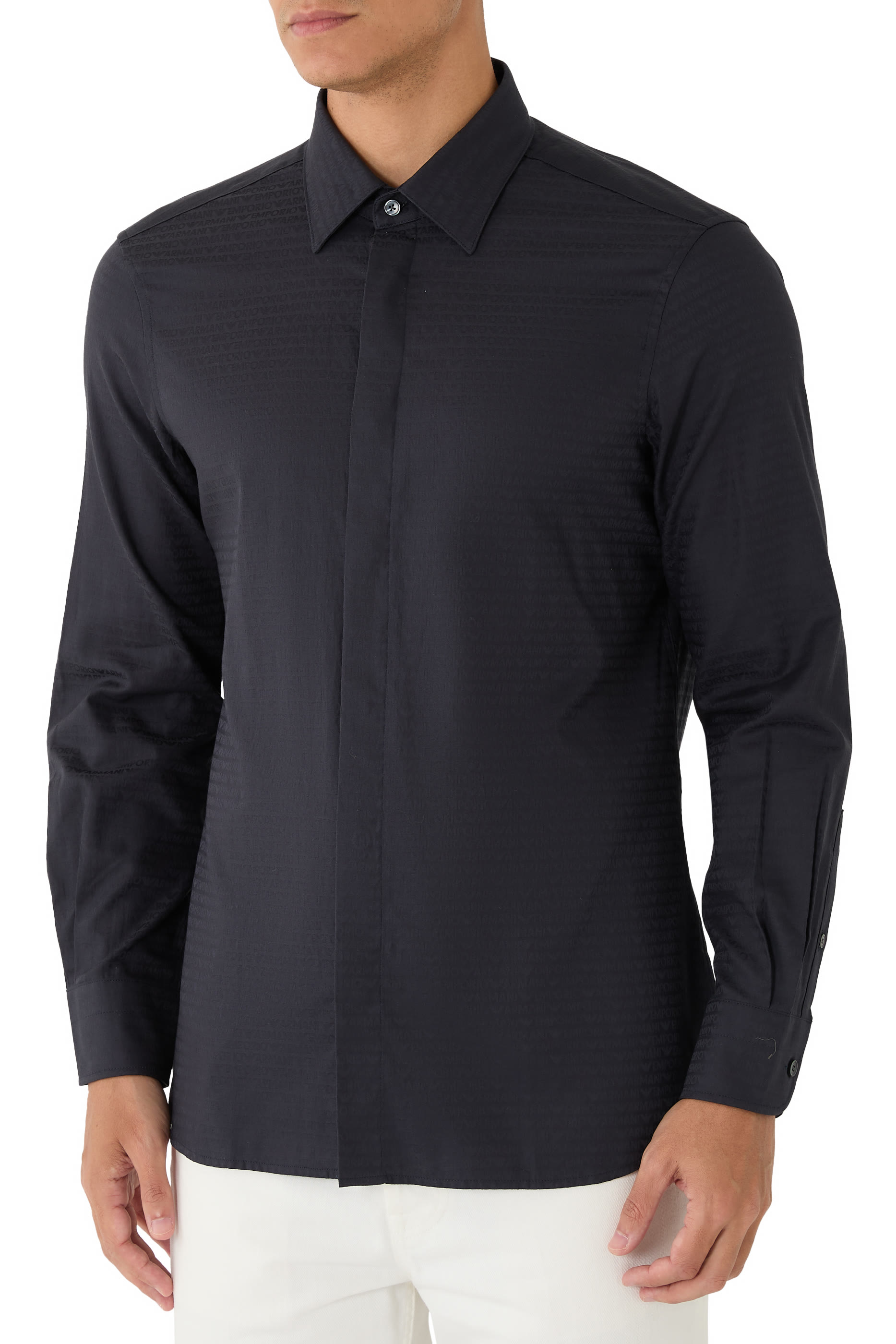  All-Over Jacquard Logo Shirt