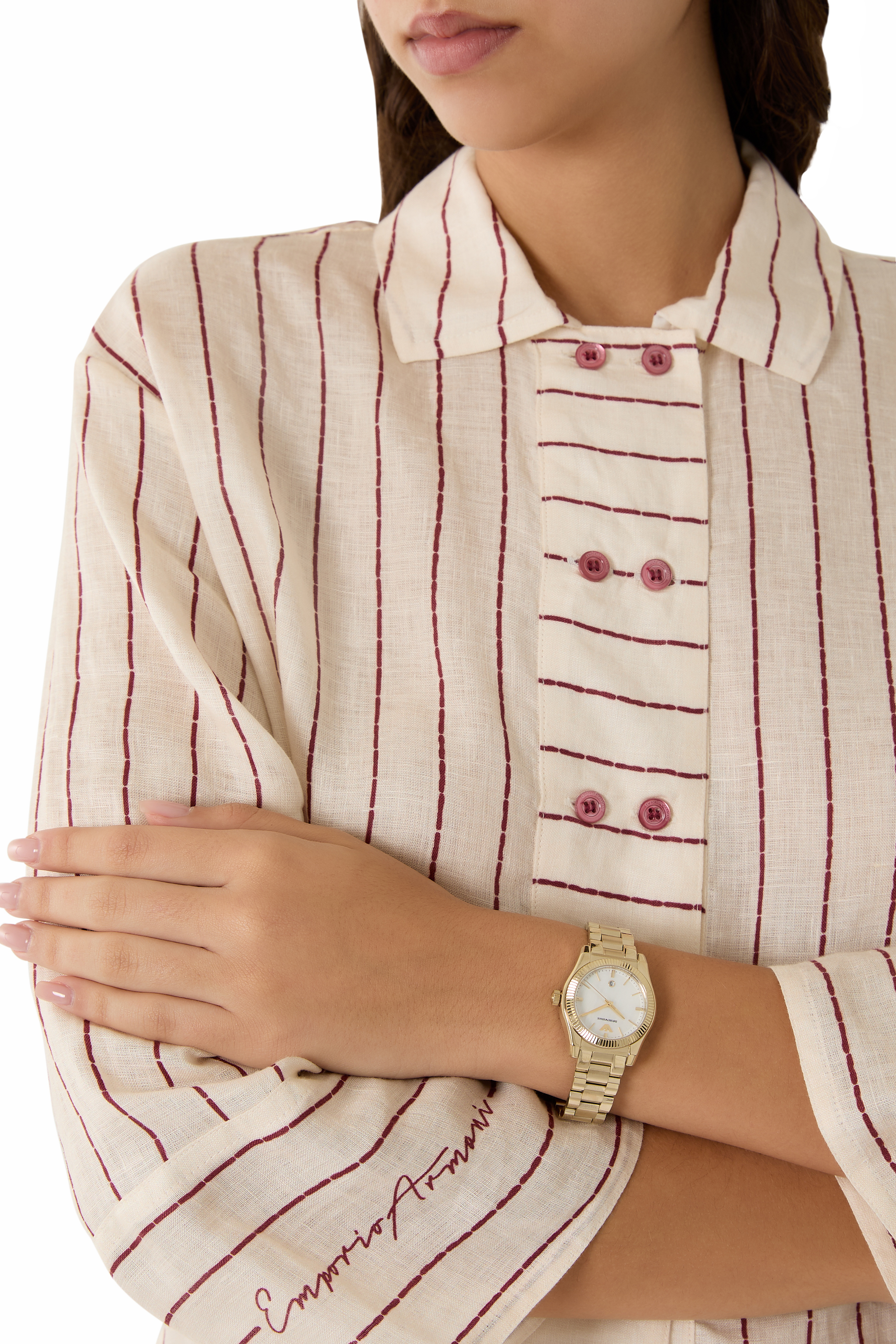  Three-Hand Gold-Tone Stainless Steel Watch