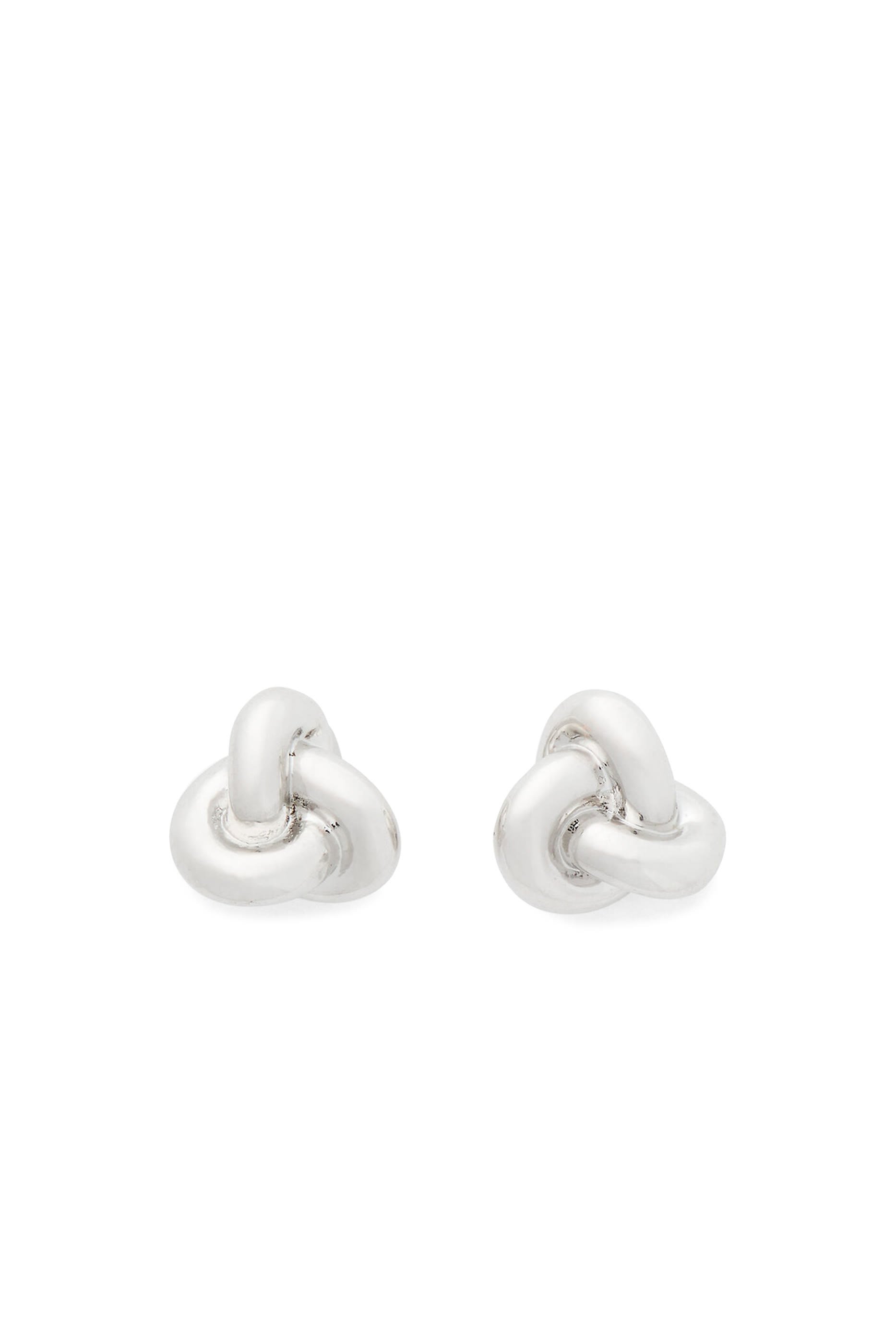 Double Knot Studs, Titanium, Plated Metal & Cubic Zirconia