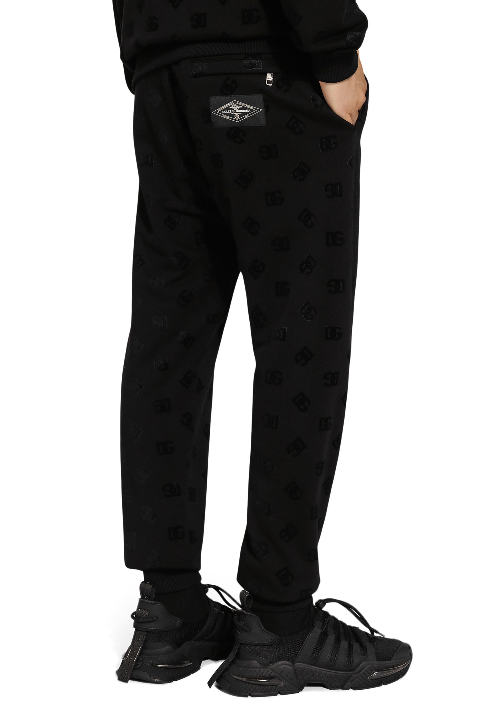 Jersey Jogging Pants with All-Over DG Logo Print