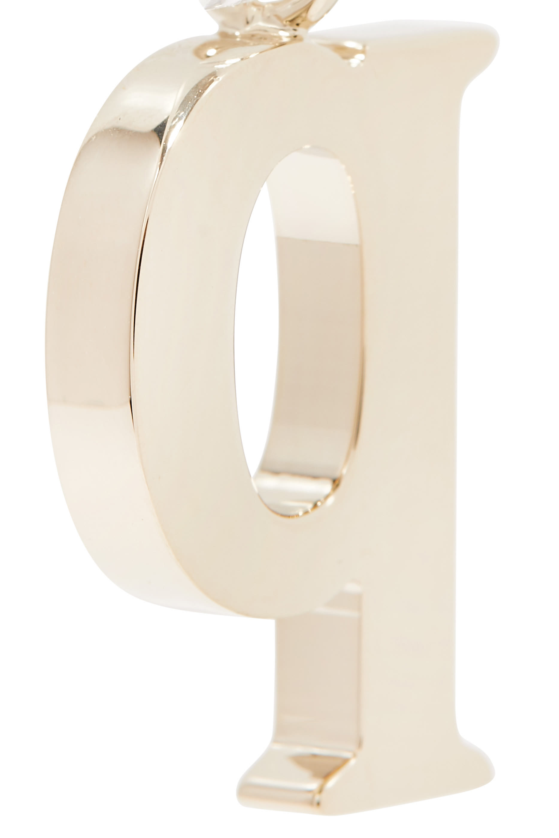 Q Alphabet Charm, Brass