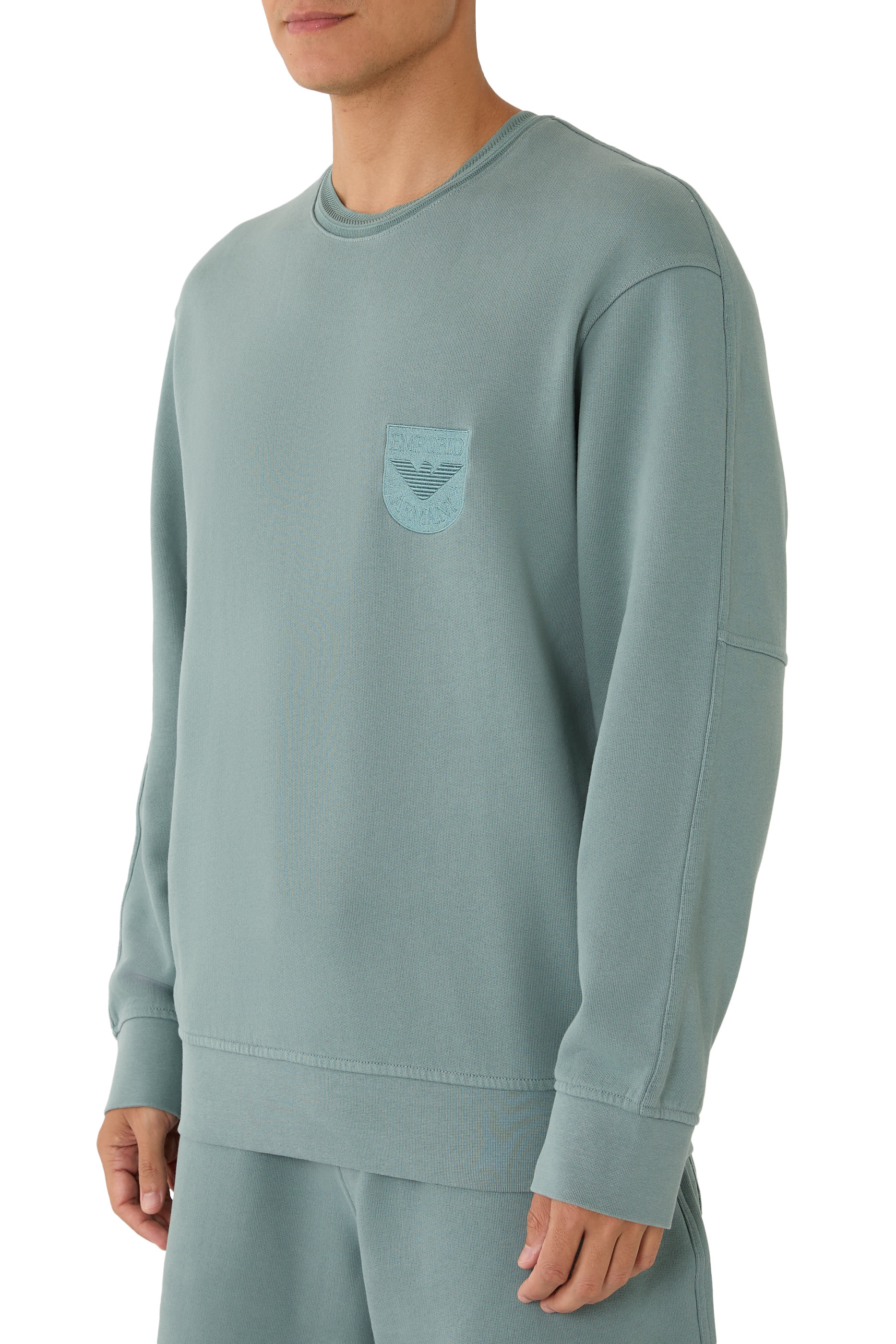 Shield Embroidery French Terry Jersey Sweatshirt