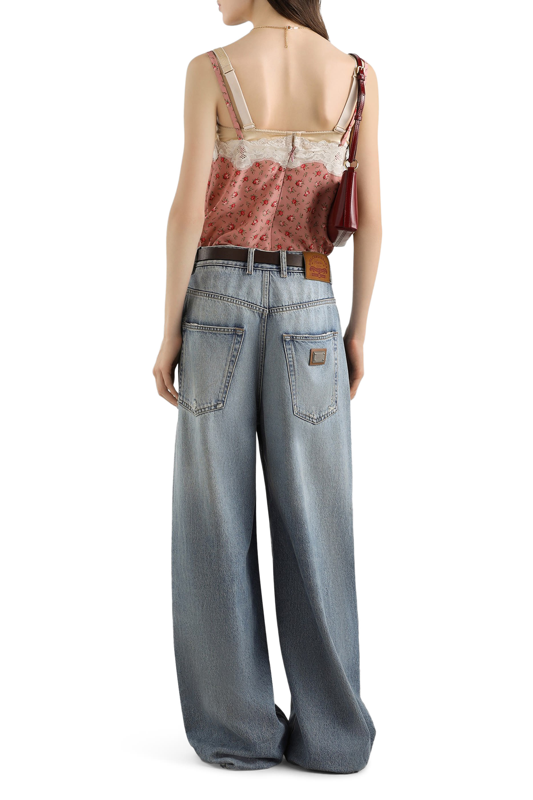 Small Rose-Print Silk Top