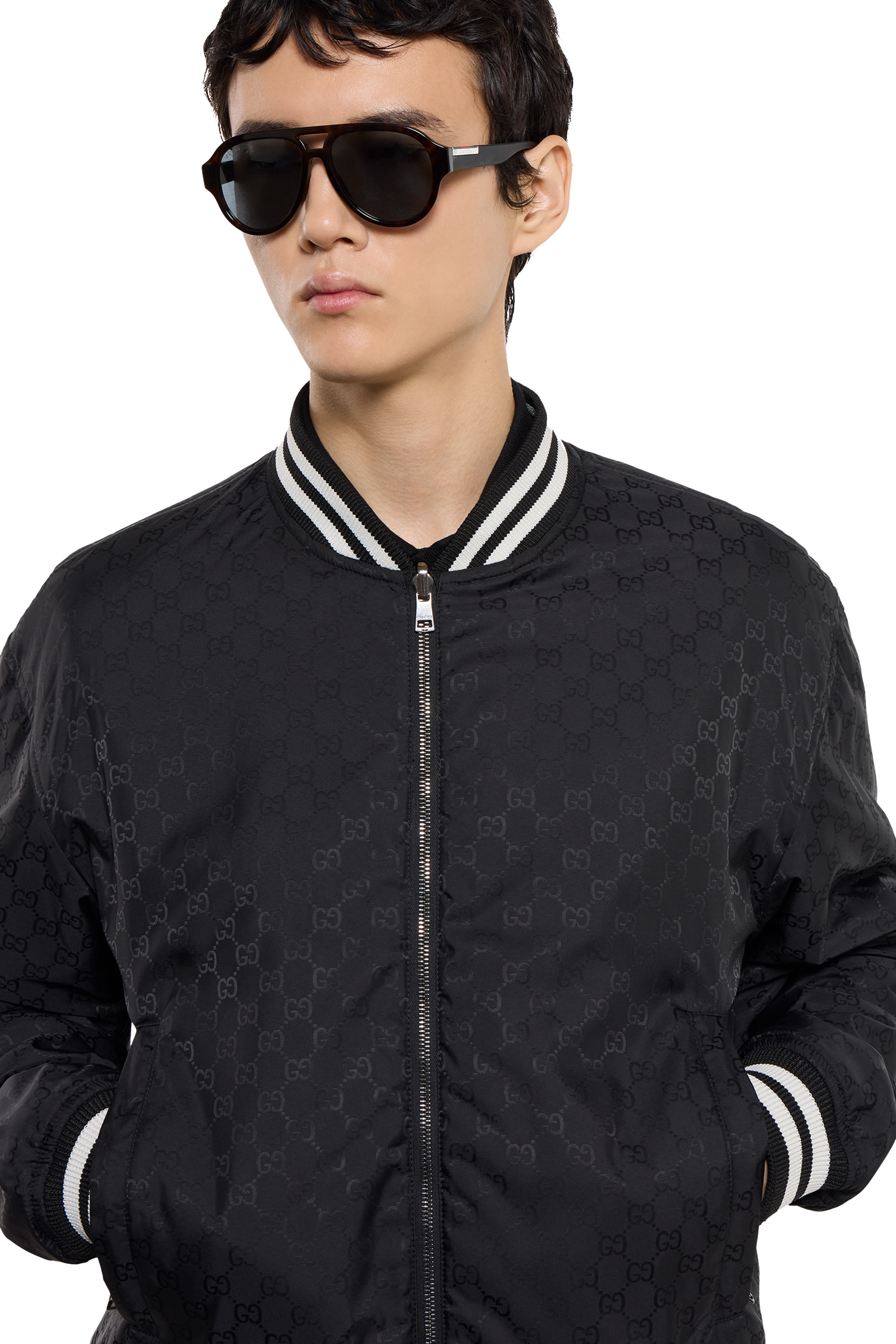 Reversible Nylon Twill Zip Jacket 