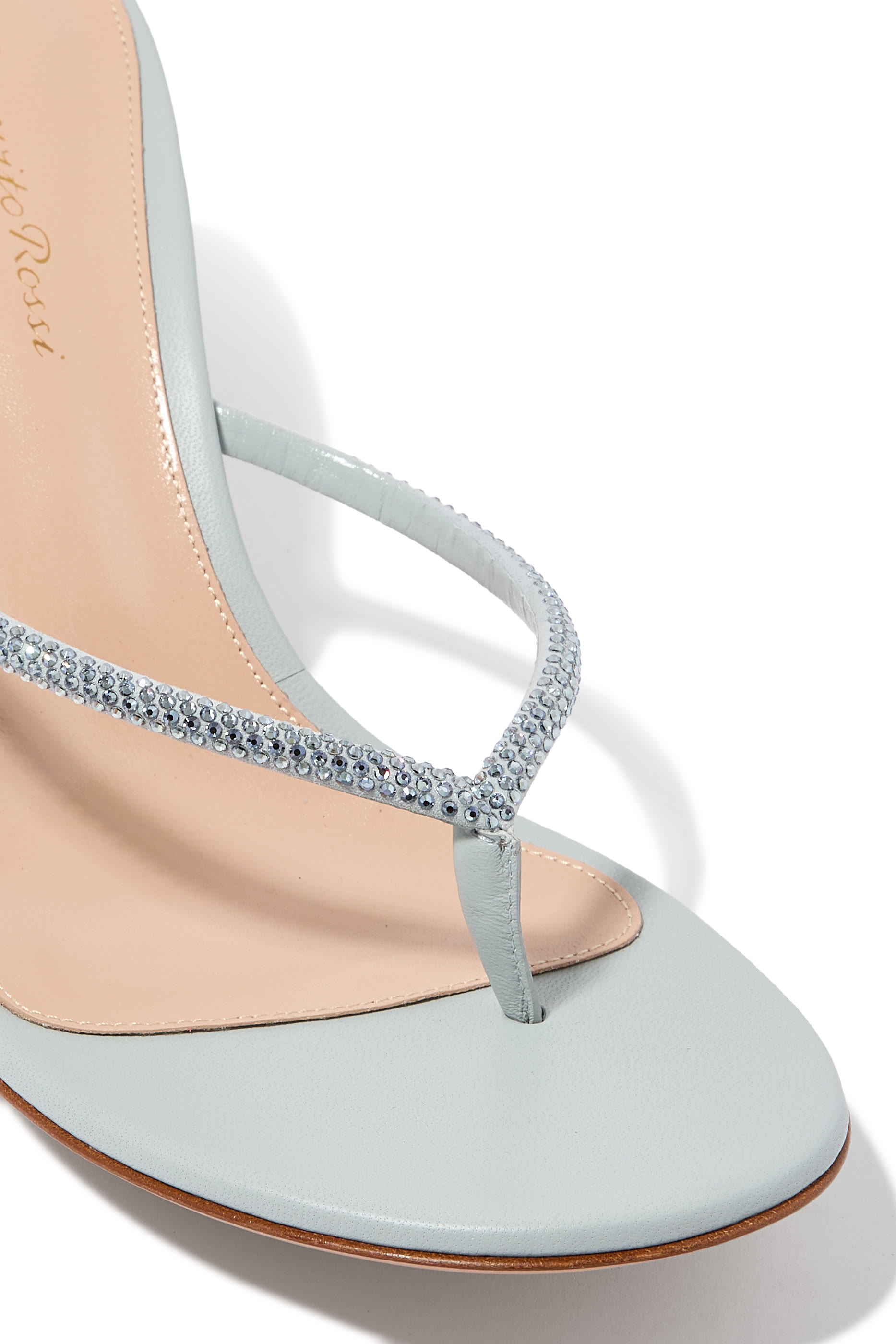 Rhinestone-Embellished Thong Sandals 70