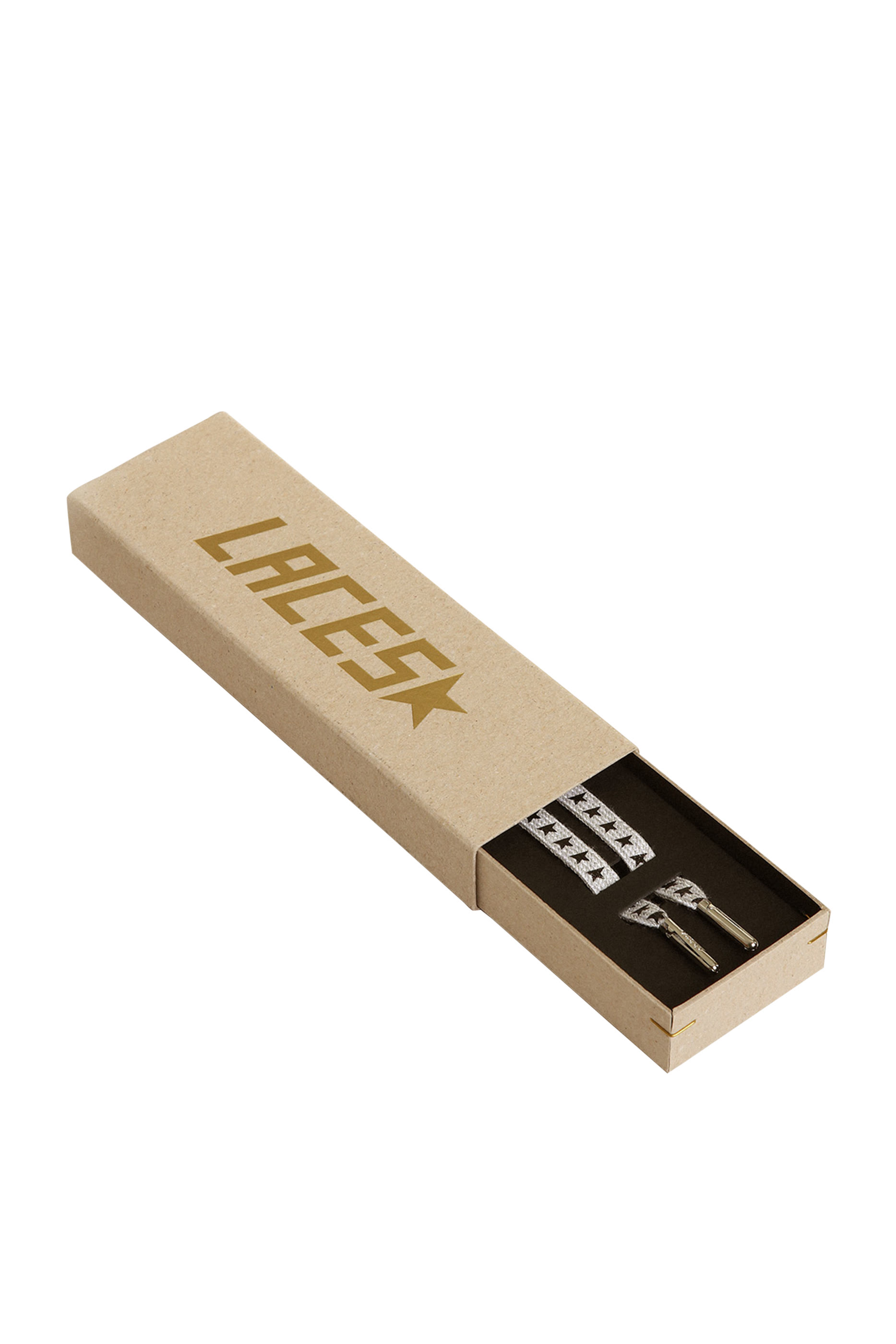 Ice-Gray Cotton Laces with Contrasting Black Stars