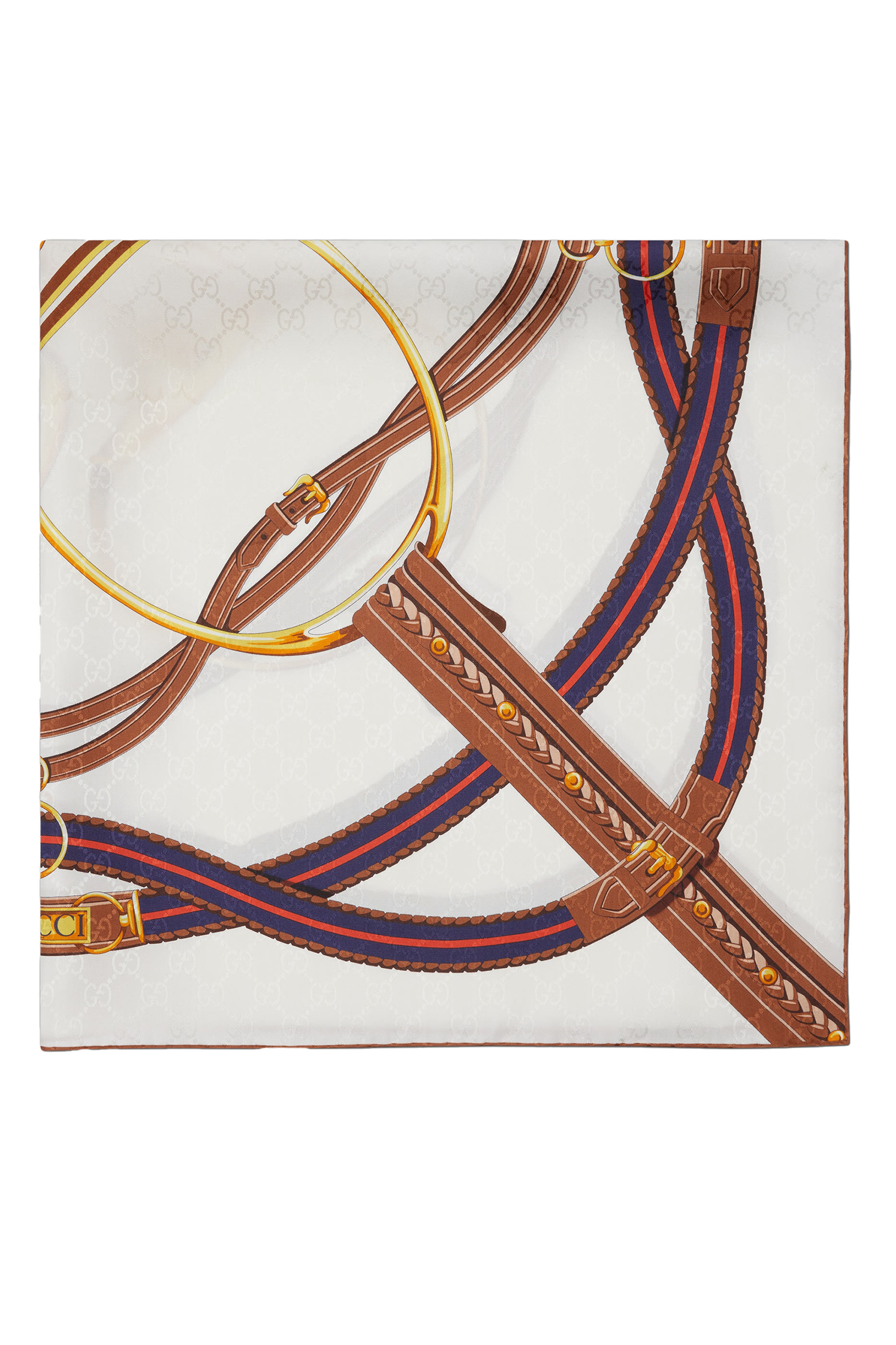 Horsebit Print Silk Carr&eacute;