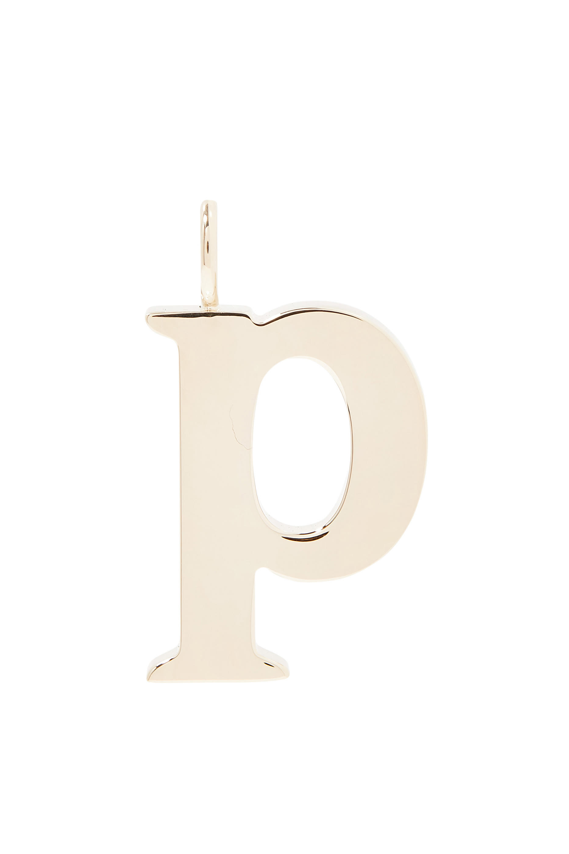 P Alphabet Charm, Brass