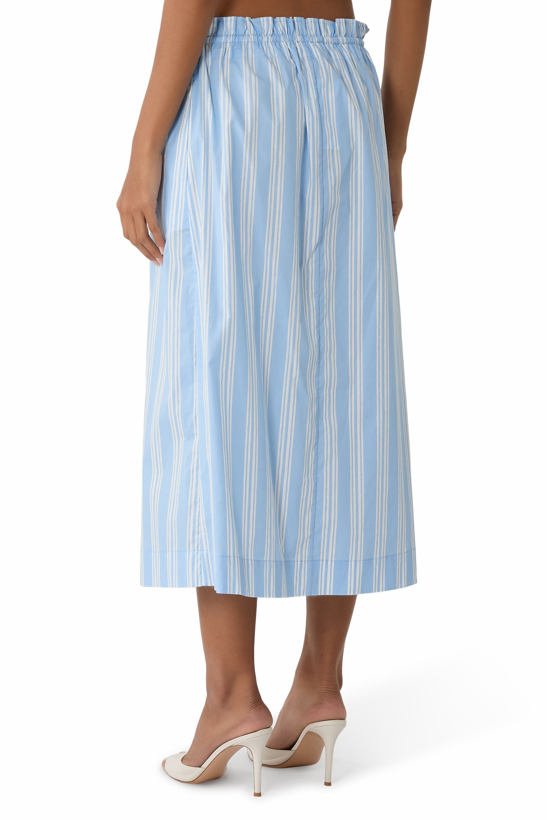 Shore Striped Midi Skirt