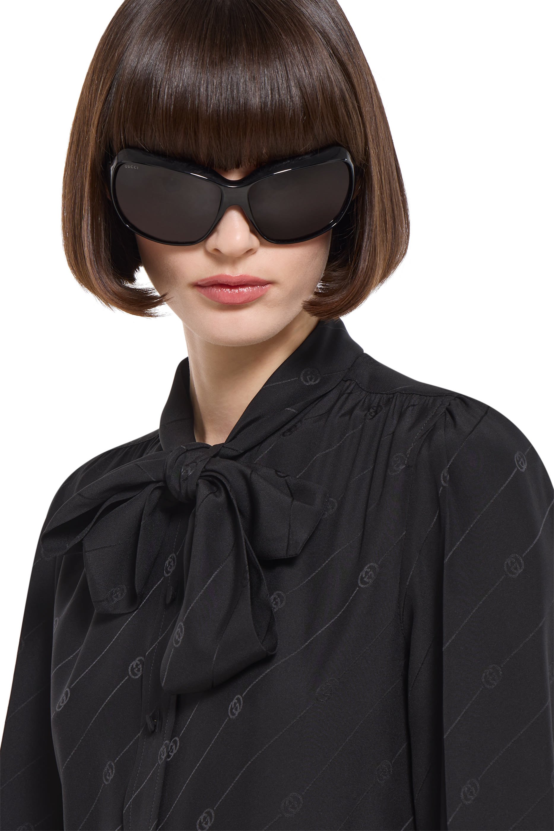 Silk Cr&ecirc;pe Satin Interlocking G Shirt