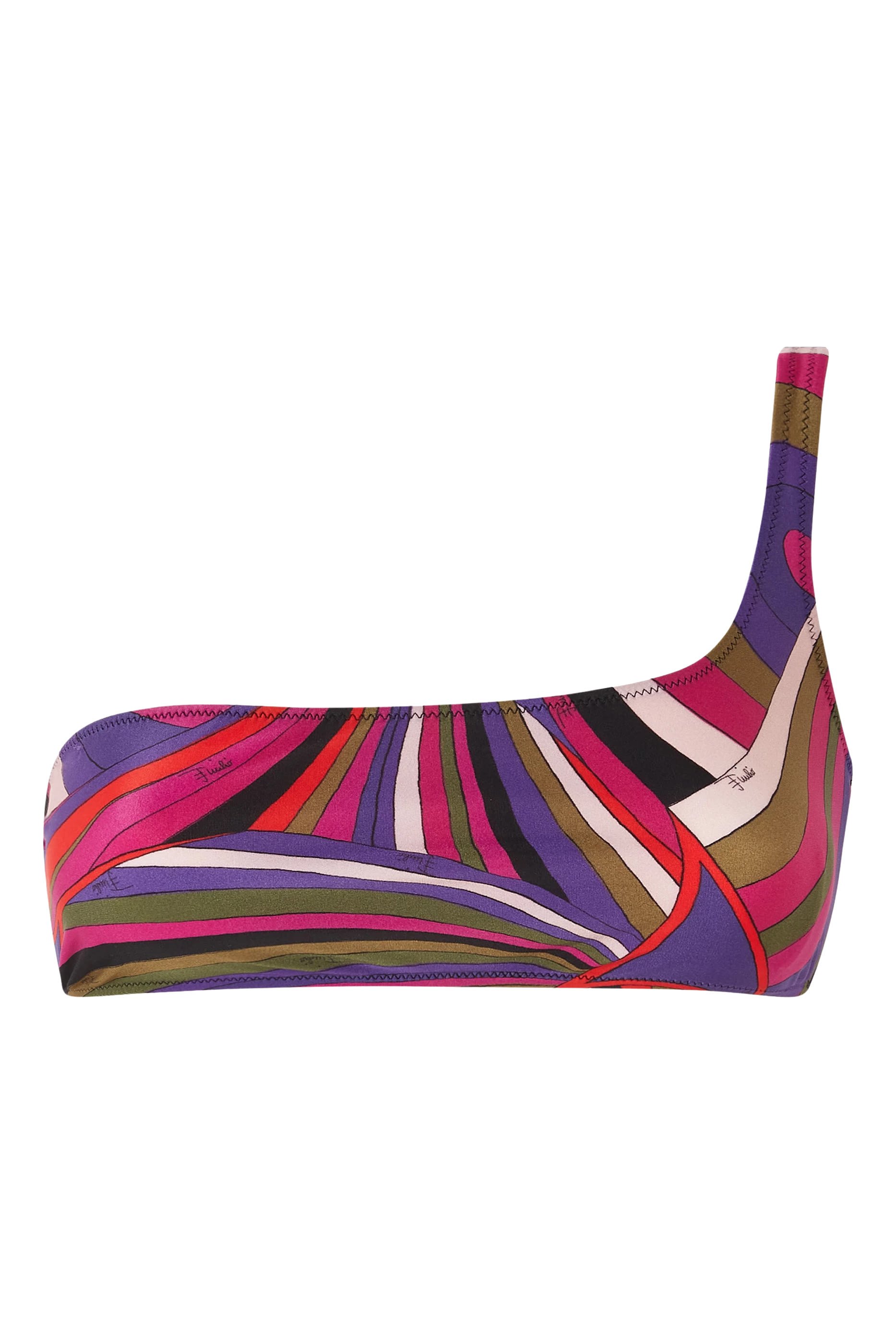 Iride Print One-Shoulder Bikini Top 