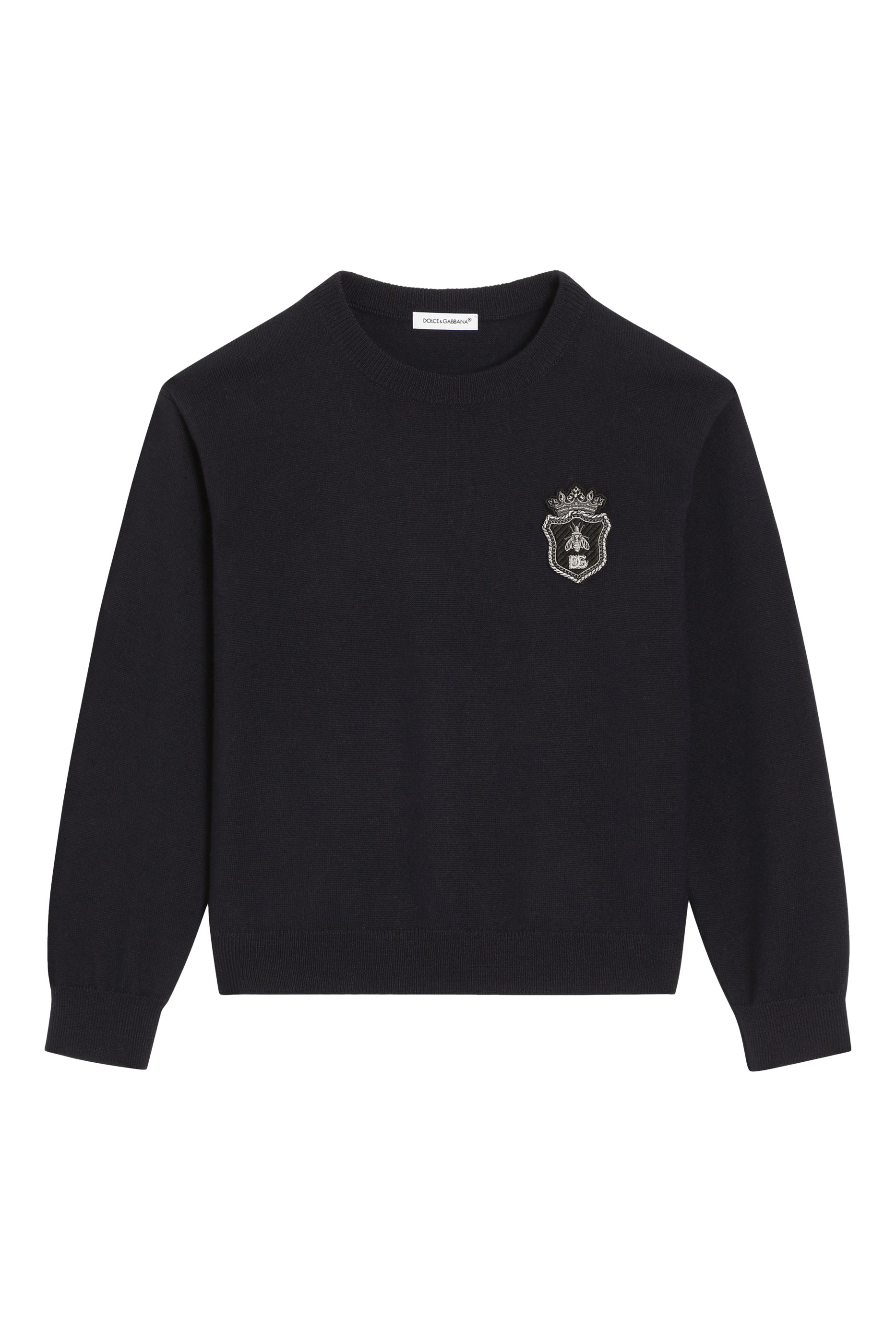 Stockinette Knit Crew Neck Sweater