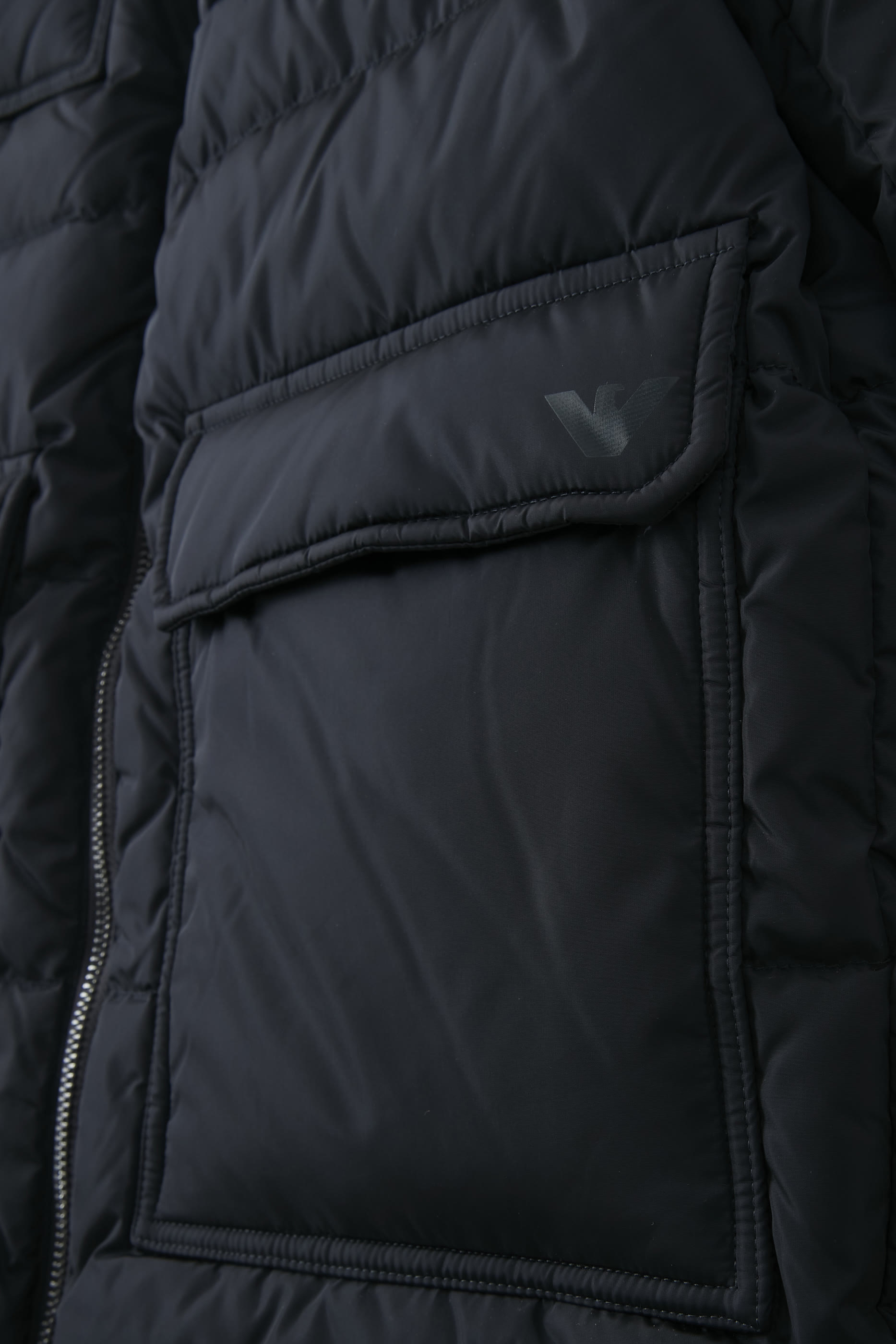 Kids ASV Long, Quilted-Nylon Puffer Jacket with Recycled Down and Logo Print