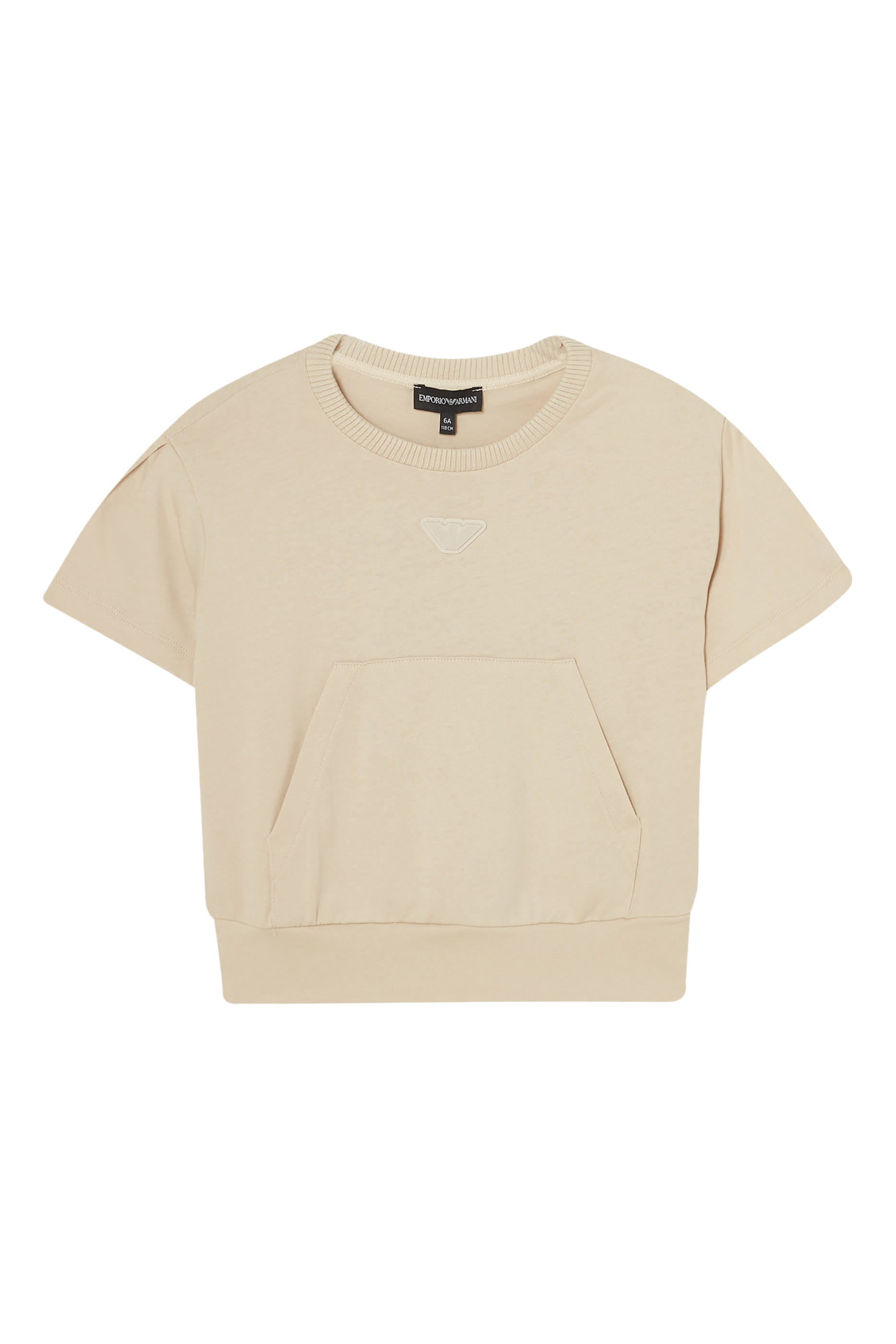 Kids Eagle Patch Front Pocket Detail T-Shirt