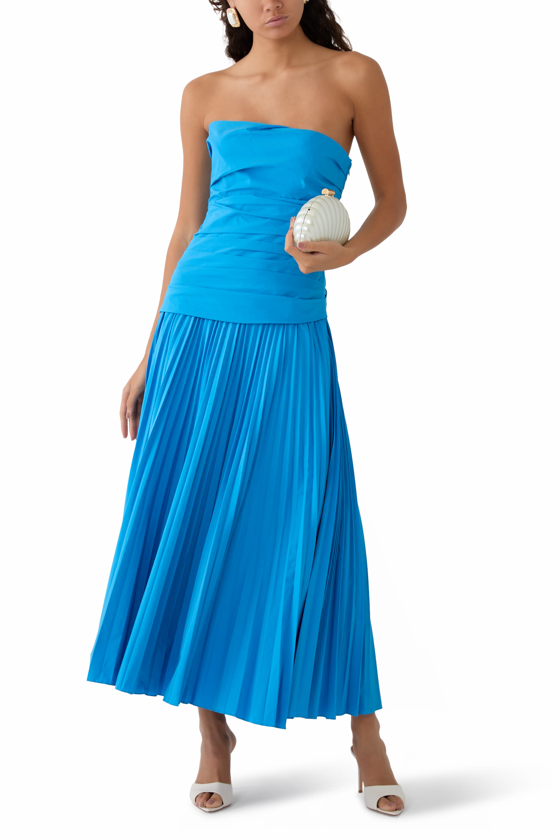 Arie Strapless Cotton Midi Dress