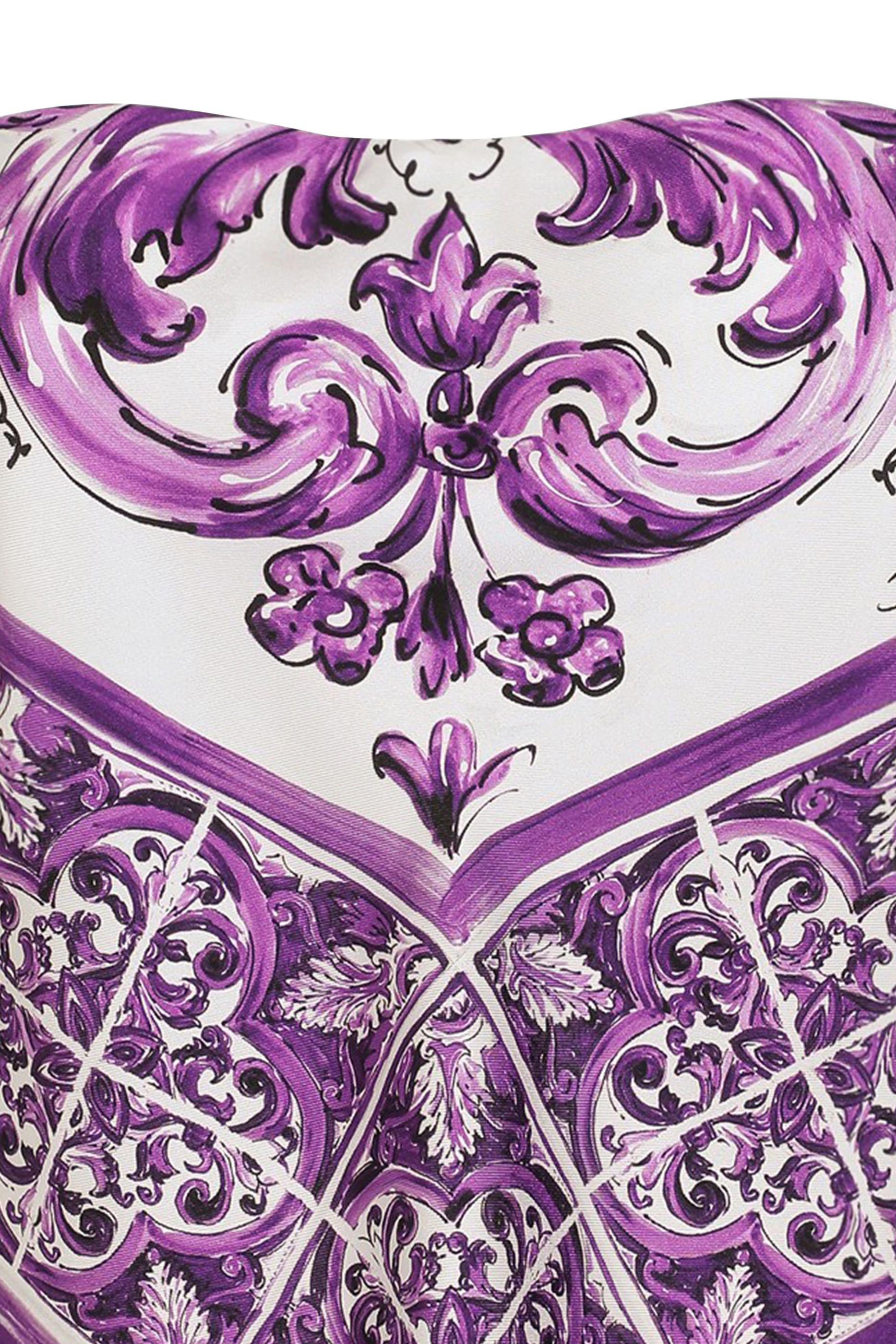 Majolica-Print Silk Top