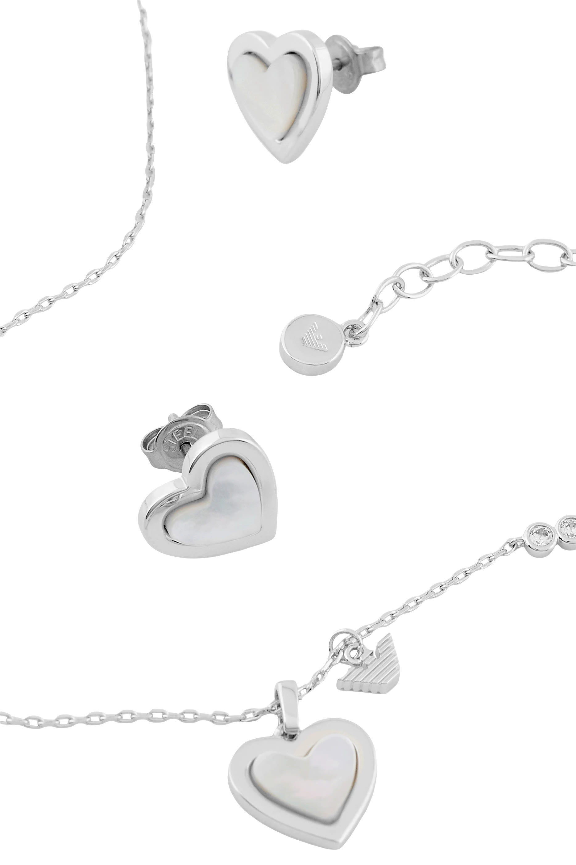 Silver-Tone Brass Pendant Set