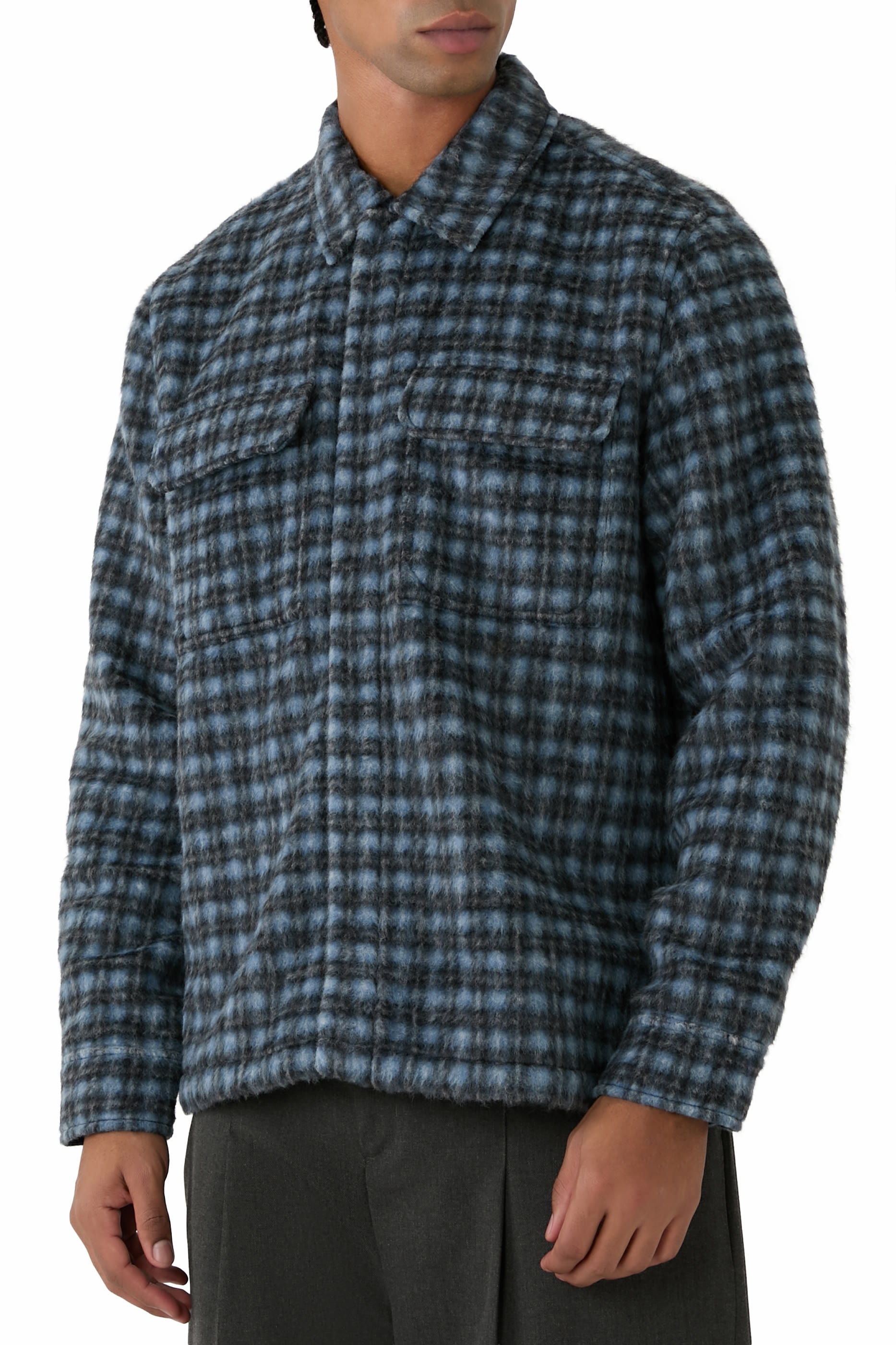 Caleb Brushed Plaid Shirt Jacket 