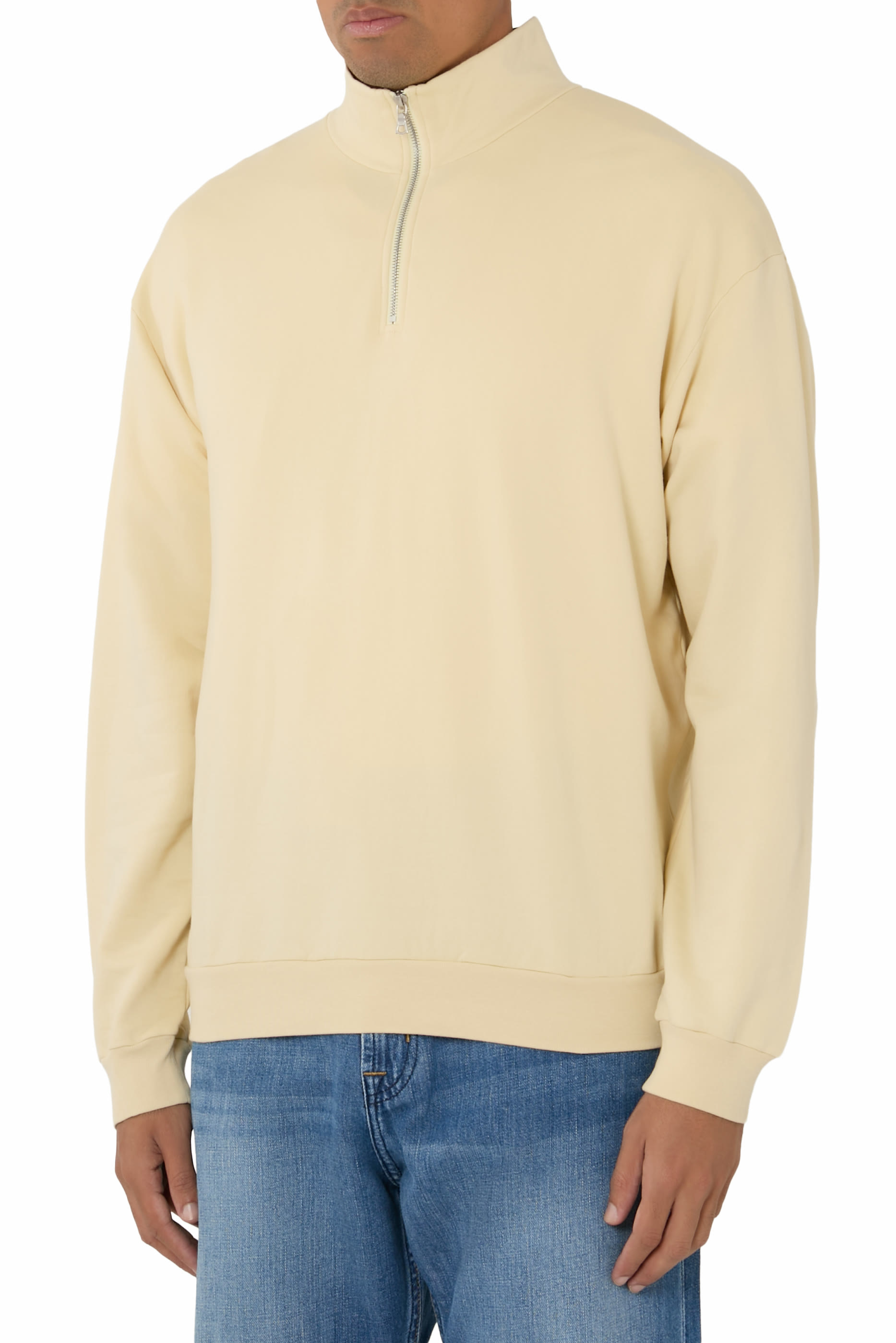 Elastic High-Gauge Half Zip Sweatshirt