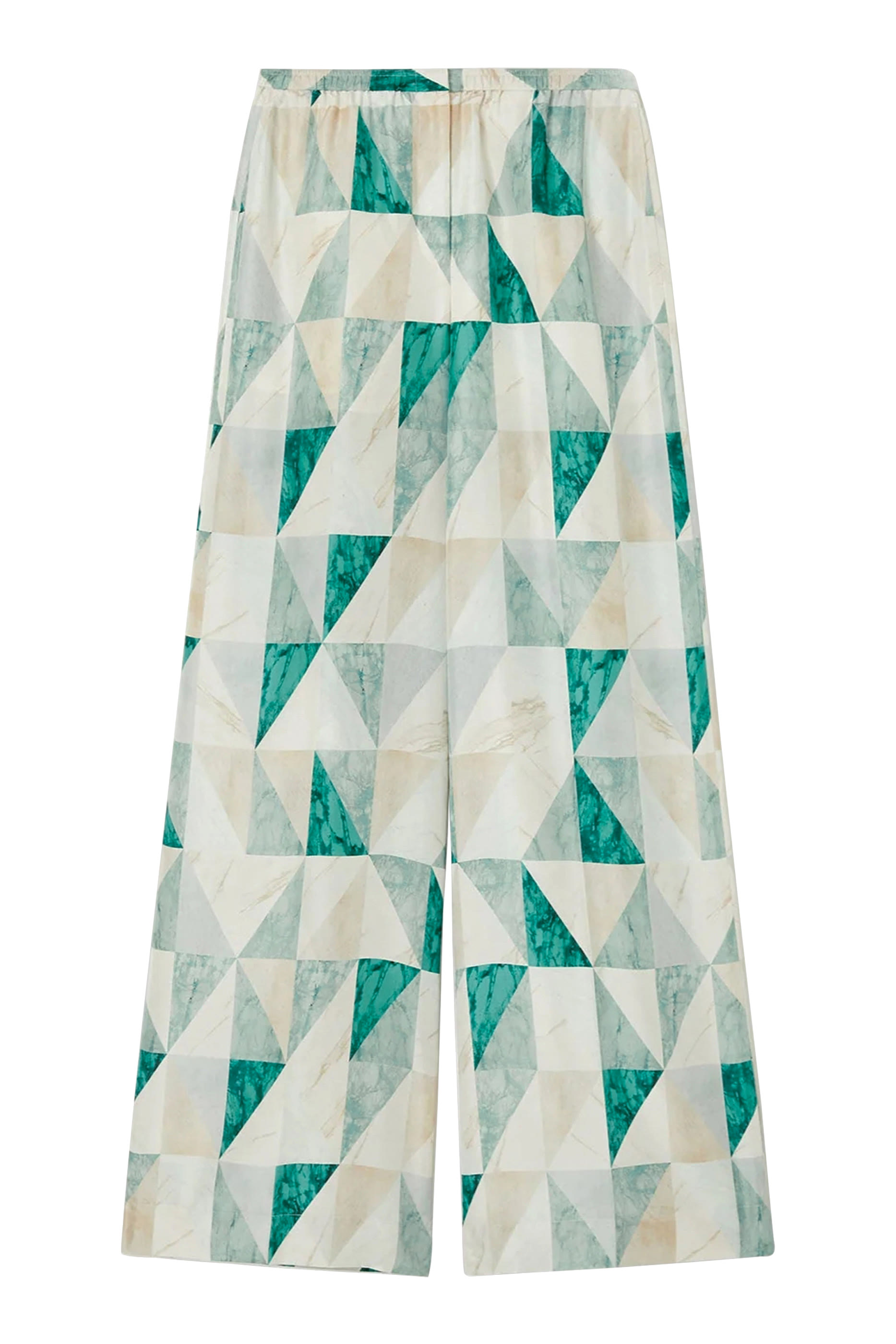 Thoresby Marble Print Silk Trousers