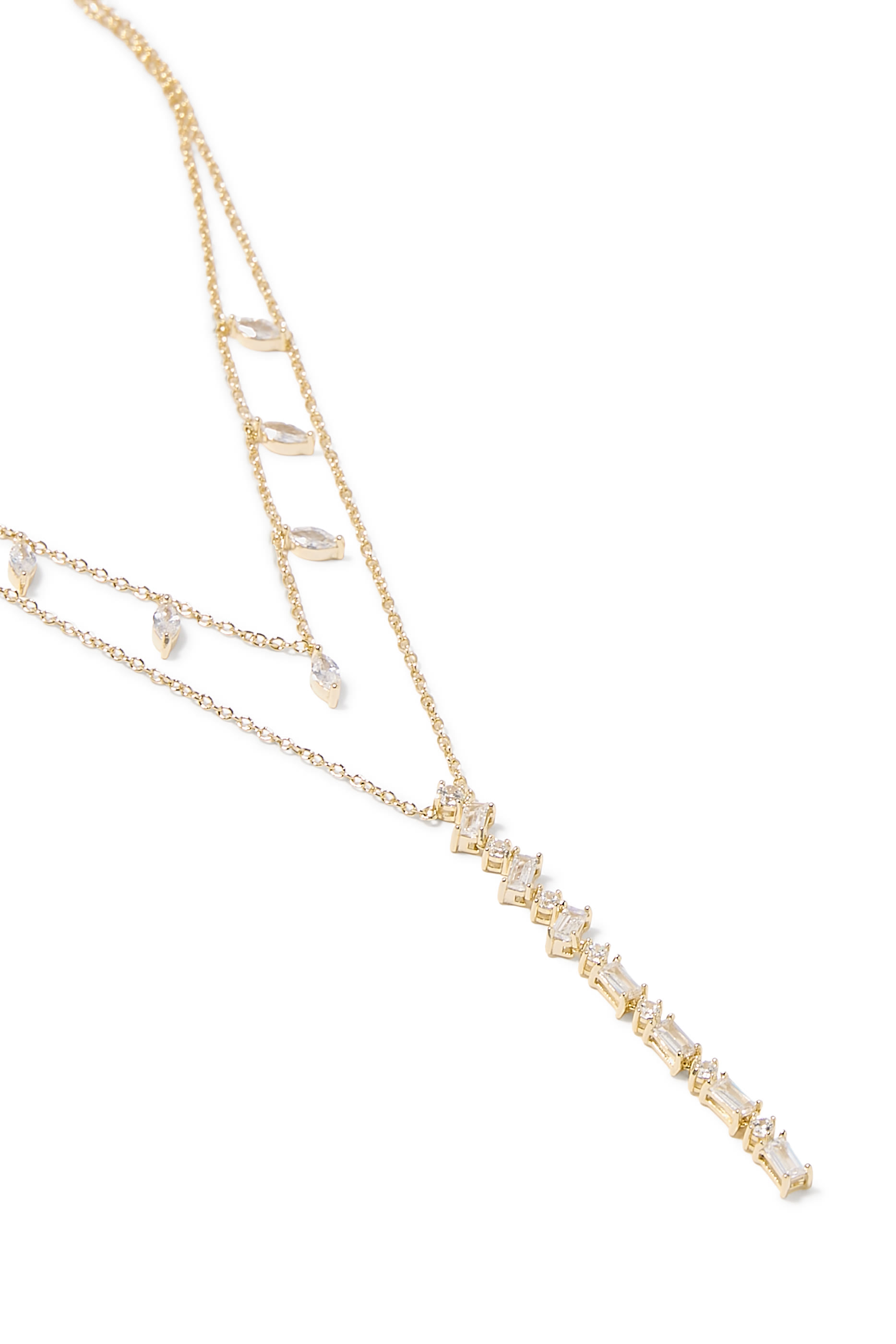 Baguette Marquis Multi-Layered Necklace