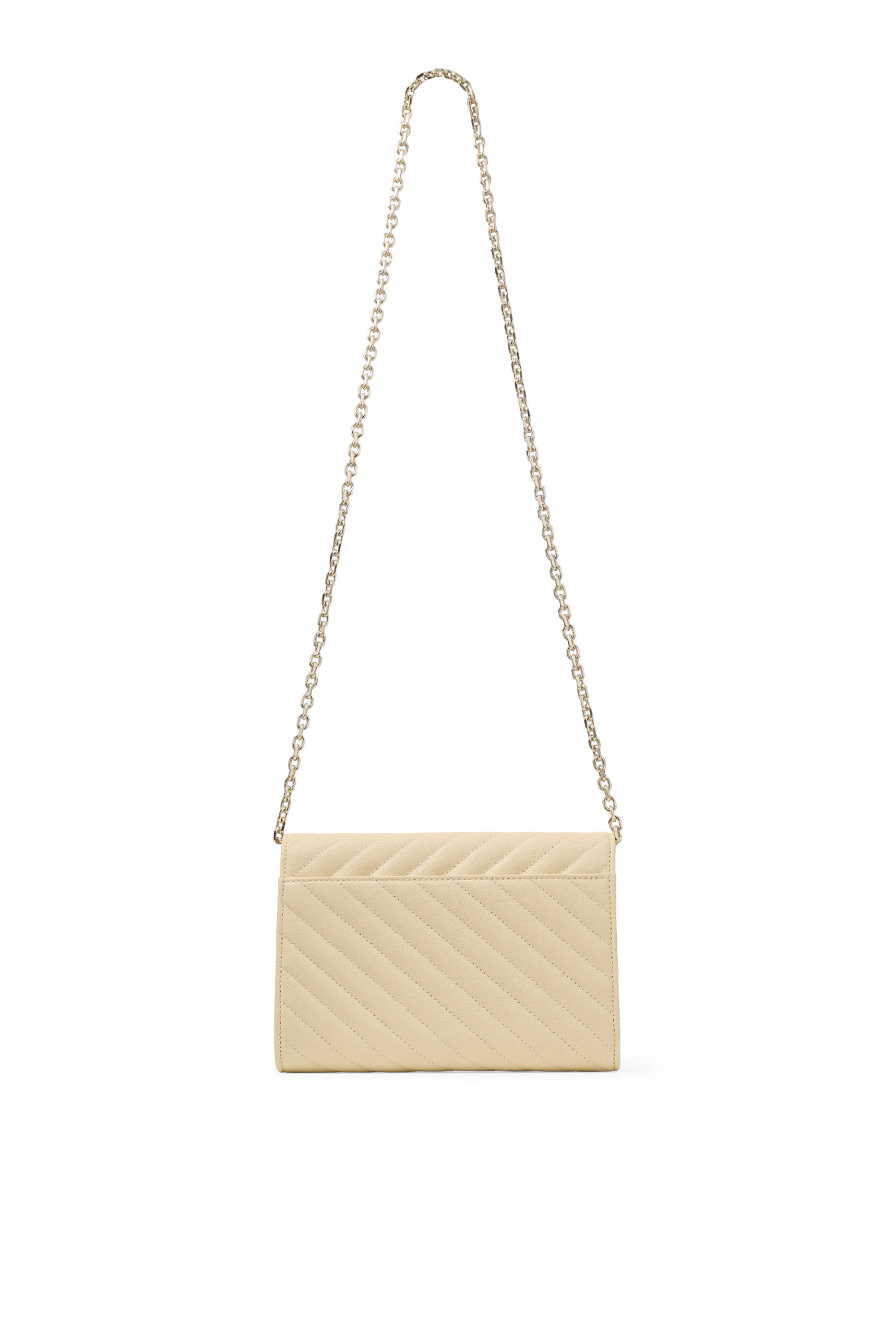  Curve Leather Clutch with Chain 