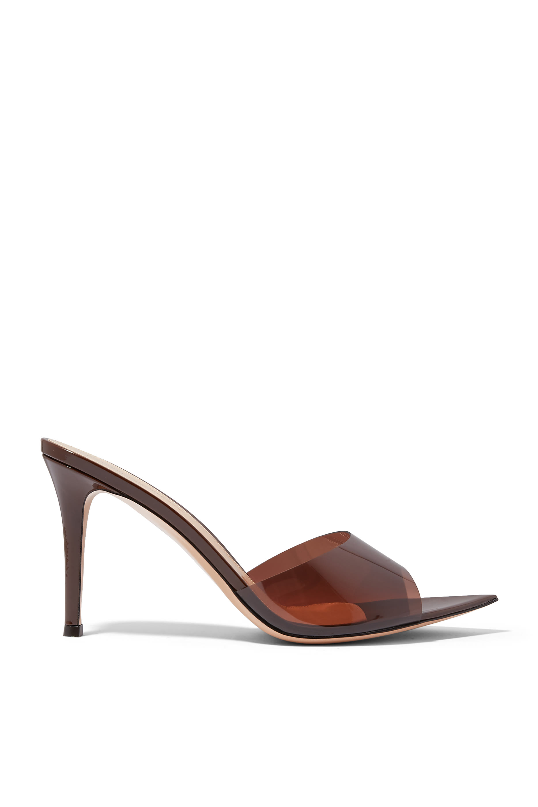 Elle 85 Plexi & Patent Leather Mules