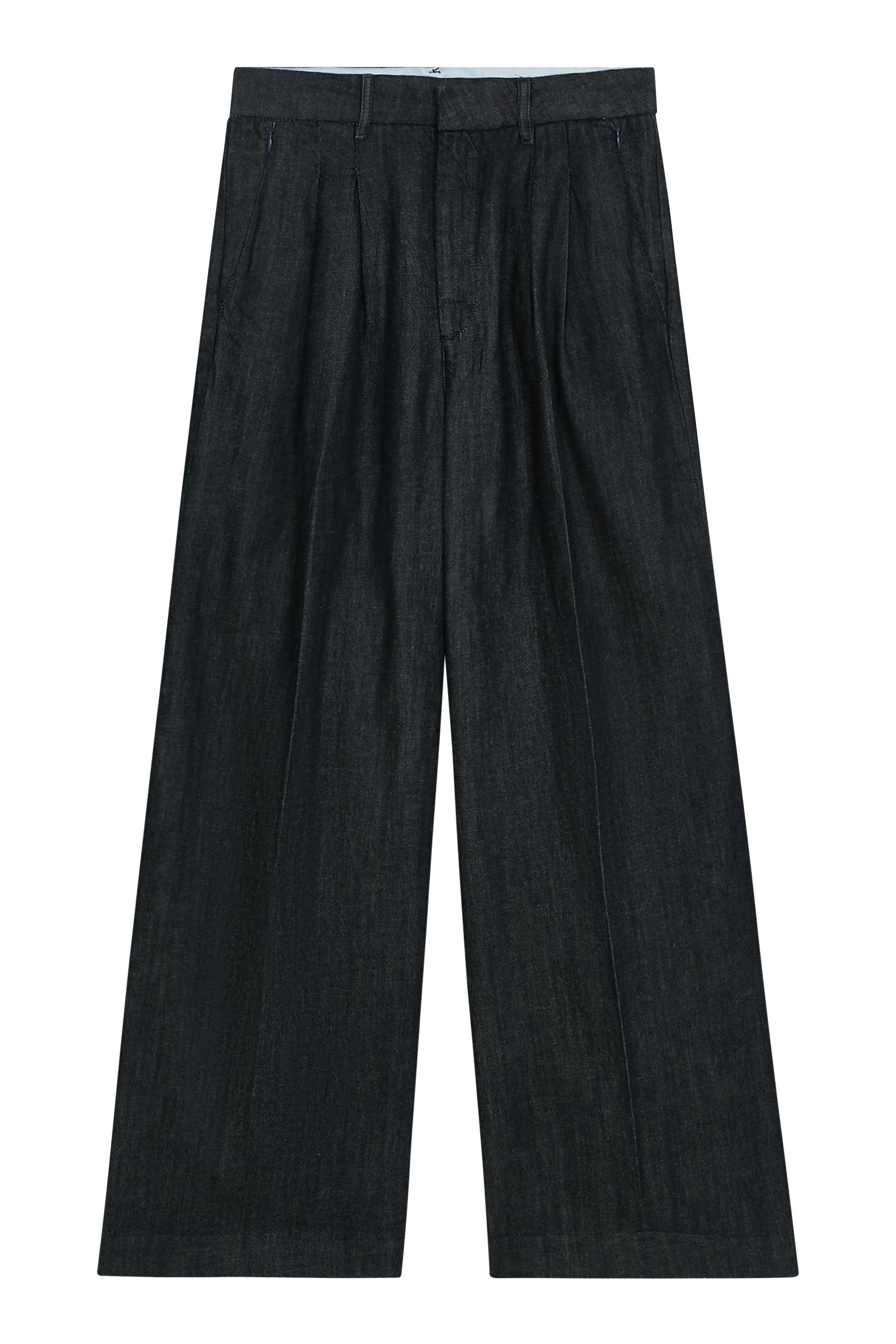 Pleated High Waisted Wide Leg Trouser