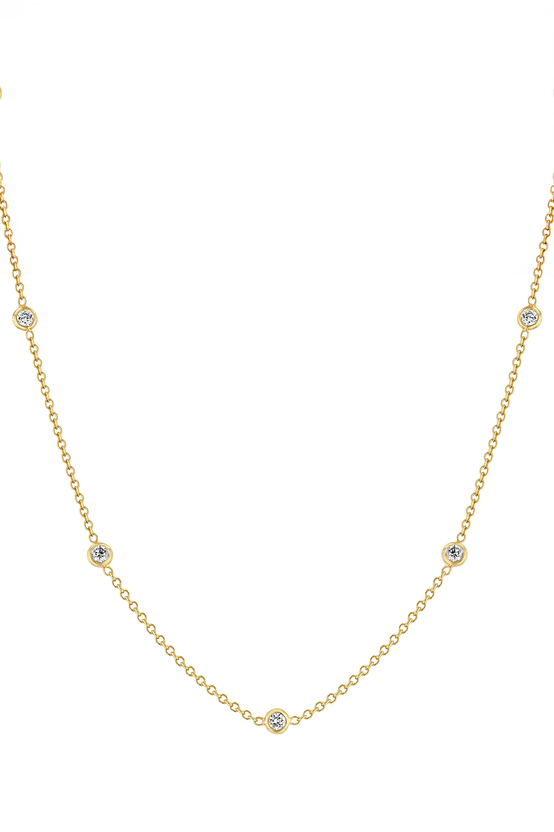 Diamond Chain Choker, 14K Yellow Gold
